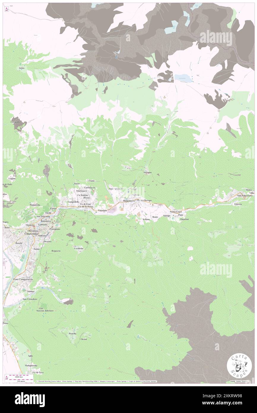 Cascate dell'Acquafraggia, Provincia di Sondrio, IT, Italien, Lombardei, n 46 19' 51'', N 9 26' 15'', Karte, Cartascapes Map, veröffentlicht 2024. Erkunden Sie Cartascapes, eine Karte, die die vielfältigen Landschaften, Kulturen und Ökosysteme der Erde enthüllt. Reisen Sie durch Zeit und Raum und entdecken Sie die Verflechtungen der Vergangenheit, Gegenwart und Zukunft unseres Planeten. Stockfoto