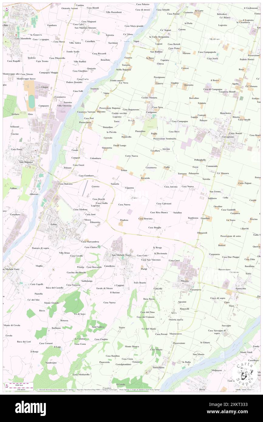 CA' Roma, Provincia di Parma, IT, Italien, Emilia-Romagna, n 44 42' 14'', N 10 16' 3'', Karte, Cartascapes Map, veröffentlicht 2024. Erkunden Sie Cartascapes, eine Karte, die die vielfältigen Landschaften, Kulturen und Ökosysteme der Erde enthüllt. Reisen Sie durch Zeit und Raum und entdecken Sie die Verflechtungen der Vergangenheit, Gegenwart und Zukunft unseres Planeten. Stockfoto