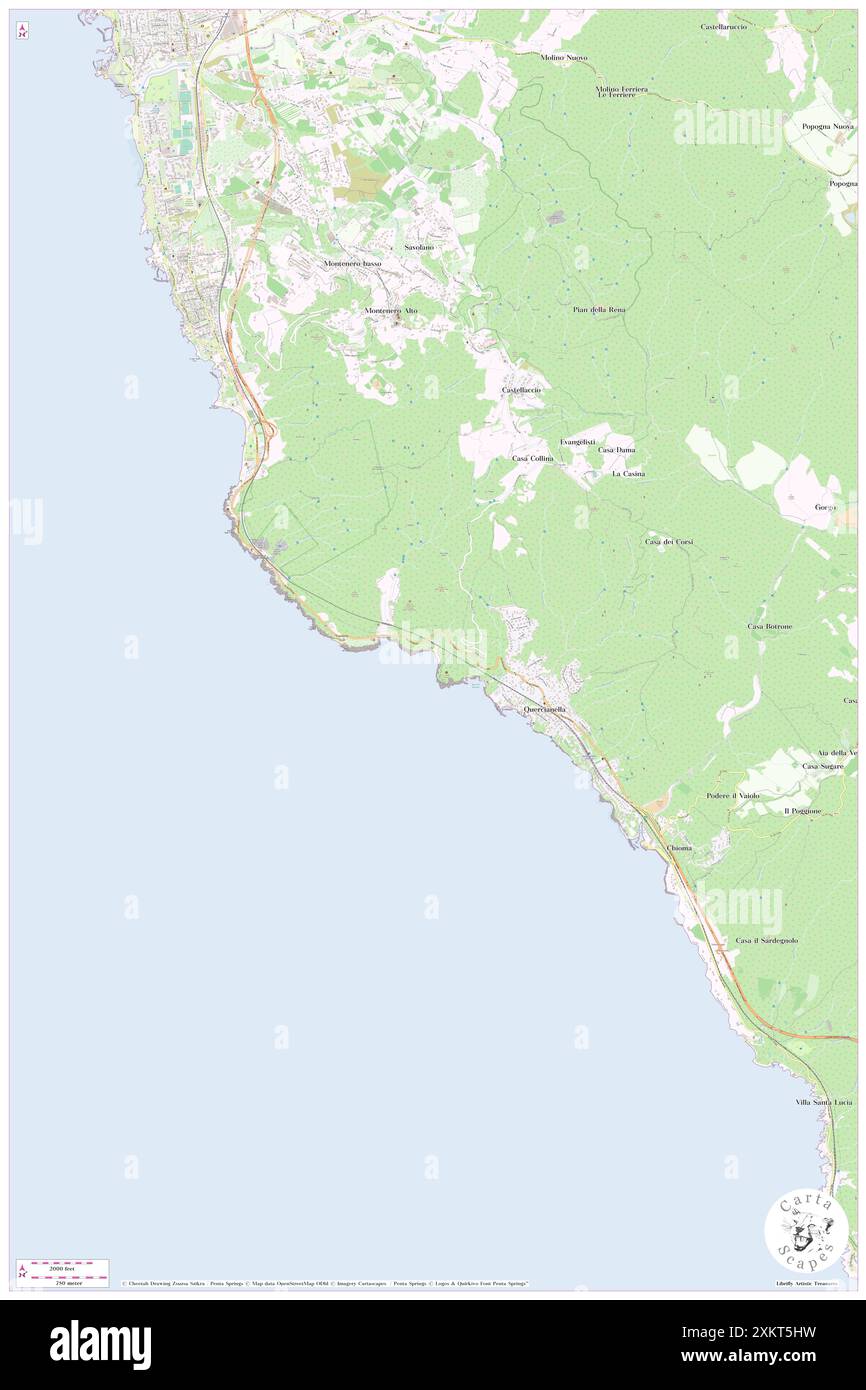 Cala del Leone, IT, Italien, N 43 27' 50'', N 10 21' 15''', Karte, Cartascapes Map, veröffentlicht 2024. Erkunden Sie Cartascapes, eine Karte, die die vielfältigen Landschaften, Kulturen und Ökosysteme der Erde enthüllt. Reisen Sie durch Zeit und Raum und entdecken Sie die Verflechtungen der Vergangenheit, Gegenwart und Zukunft unseres Planeten. Stockfoto