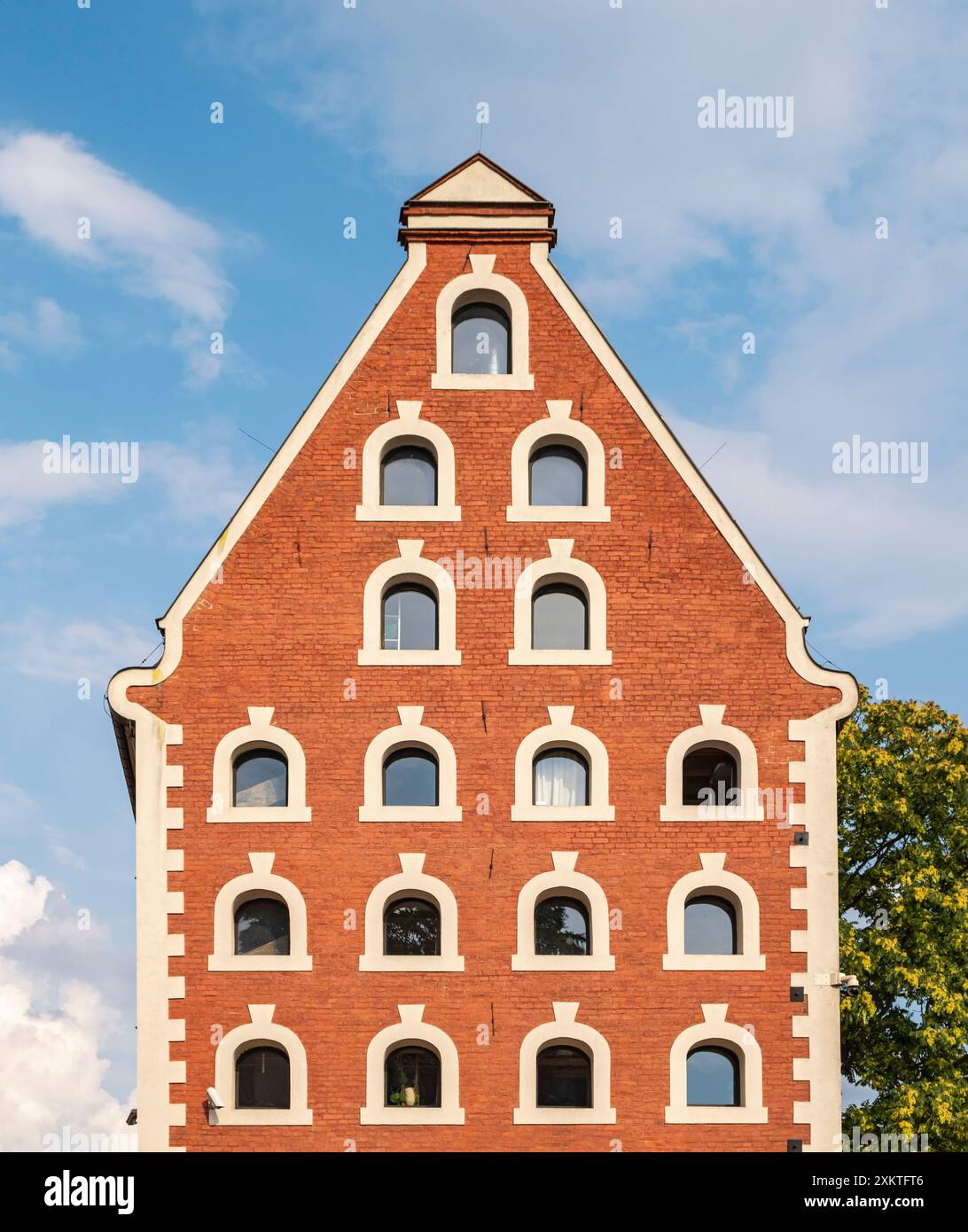 Frontfassade des restaurierten Barockhauses, Toruń, Torun, Polen Stockfoto
