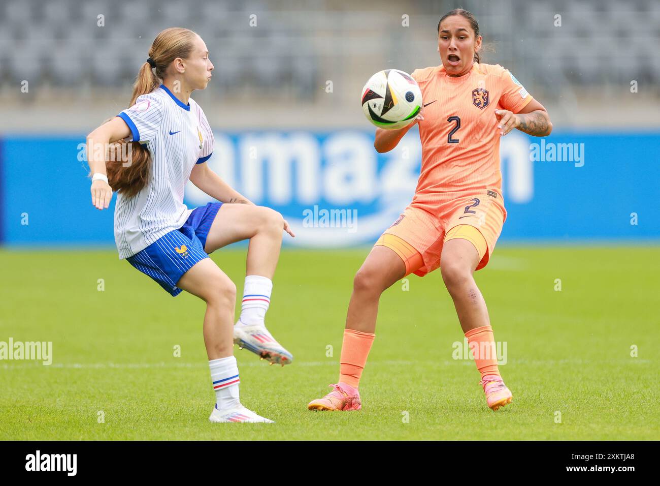 Kaunas, Litauen. Juli 2024. KAUNAS, LITAUEN - 24. JULI: Daliyah de Klonia aus den Niederlanden während des Halbfinalspiels der UEFA-U19-Meisterschaft der Frauen zwischen den Niederlanden und Frankreich bei S. Darius & S. Girenas am 24. Juli 2024 in Kaunas, Litauen. (Foto: Nikola Krstic/Orange Pictures) Credit: Orange Pics BV/Alamy Live News Stockfoto