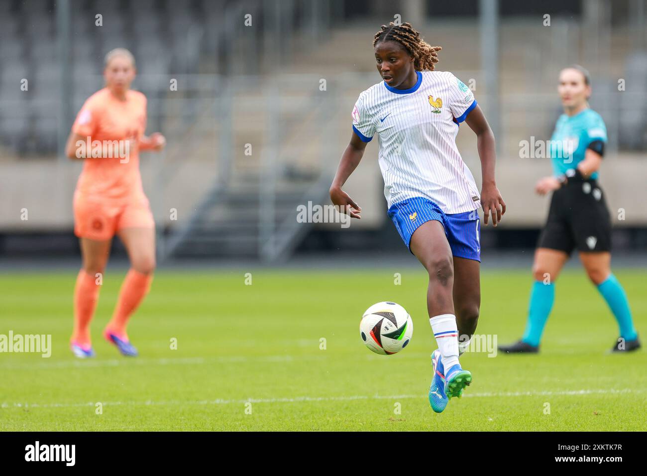 Kaunas, Litauen. Juli 2024. KAUNAS, LITAUEN - 24. JULI: Wassa Sangare aus Frankreich während des Halbfinalspiels der UEFA-U19-Meisterschaft der Frauen zwischen den Niederlanden und Frankreich bei S. Darius & S. Girenas am 24. Juli 2024 in Kaunas, Litauen. (Foto: Nikola Krstic/Orange Pictures) Credit: Orange Pics BV/Alamy Live News Stockfoto