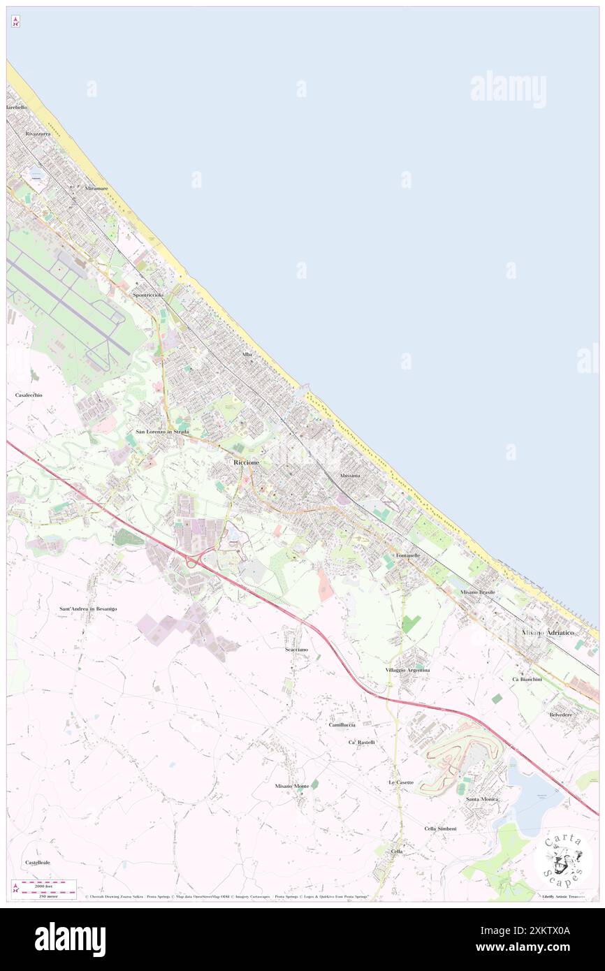 Parco Papa Giovanni Paolo II, Provincia di Rimini, IT, Italien, Emilia-Romagna, n 43 59' 57'', N 12 39' 25'', Karte, Cartascapes Map, veröffentlicht 2024. Erkunden Sie Cartascapes, eine Karte, die die vielfältigen Landschaften, Kulturen und Ökosysteme der Erde enthüllt. Reisen Sie durch Zeit und Raum und entdecken Sie die Verflechtungen der Vergangenheit, Gegenwart und Zukunft unseres Planeten. Stockfoto