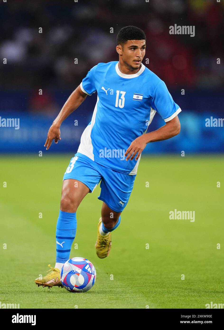 Israels Elad Madmon während des Spiels der Gruppe D im Parc des Princes in Paris. Bilddatum: Mittwoch, 24. Juli 2024. Stockfoto