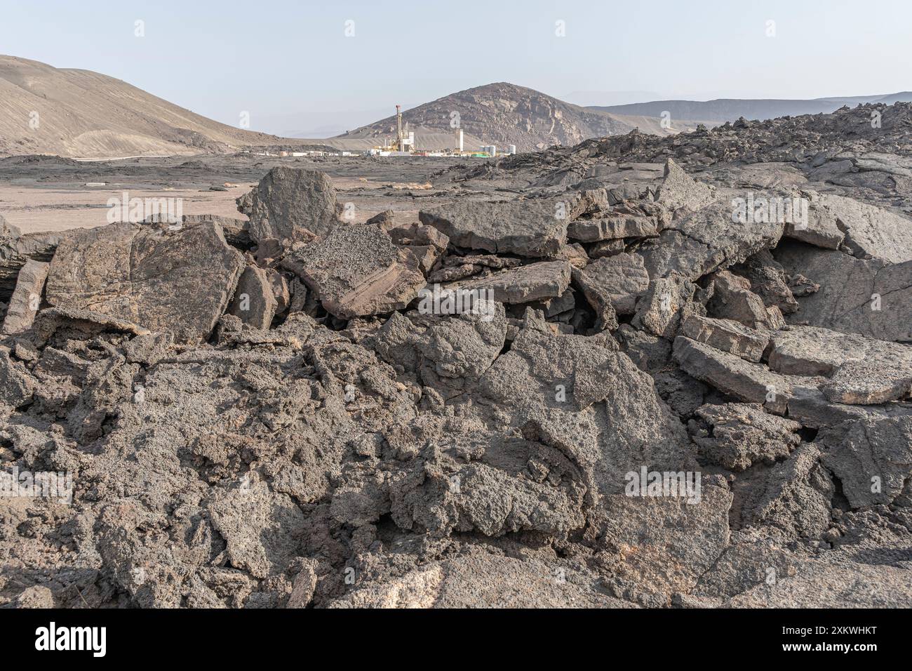 Lavabildung in der Nähe des Ardoukoba-Vulkans, Dschibuti Stockfoto