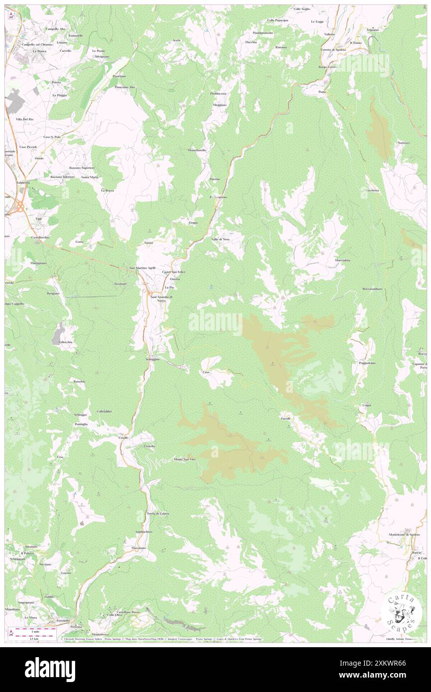 Sant'Anatolia di Narco, Provincia di Perugia, IT, Italien, Umbrien, n 42 44' 11'', N 12 50' 9'', Karte, Cartascapes Map, veröffentlicht 2024. Erkunden Sie Cartascapes, eine Karte, die die vielfältigen Landschaften, Kulturen und Ökosysteme der Erde enthüllt. Reisen Sie durch Zeit und Raum und entdecken Sie die Verflechtungen der Vergangenheit, Gegenwart und Zukunft unseres Planeten. Stockfoto