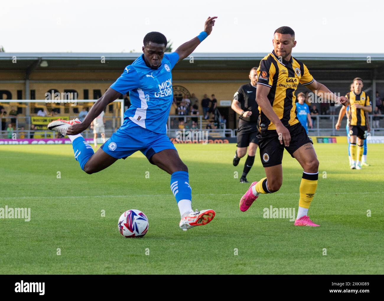 Cameron Green, Boston United Vs Peterborough United, Vorsaison Friendly, Jakemans Community Stadium, Boston, Lincolnshire, UK 23.07.2024 Stockfoto