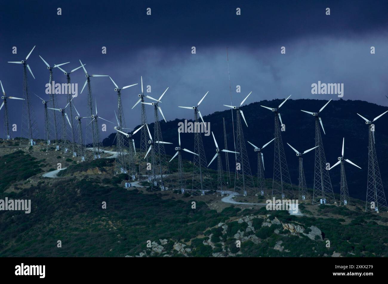 Windturbinen, Andalusien, Spanien. Stockfoto