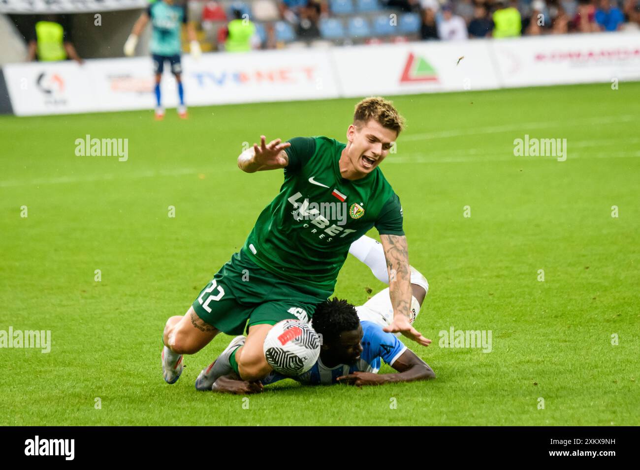 RIGA, Lettland. Juli 2024. UEFA Conference League Spiel zwischen dem Team Riga FC und dem Team Slask Wroclaw. Quelle: Gints Ivuskans/Alamy Live News Stockfoto