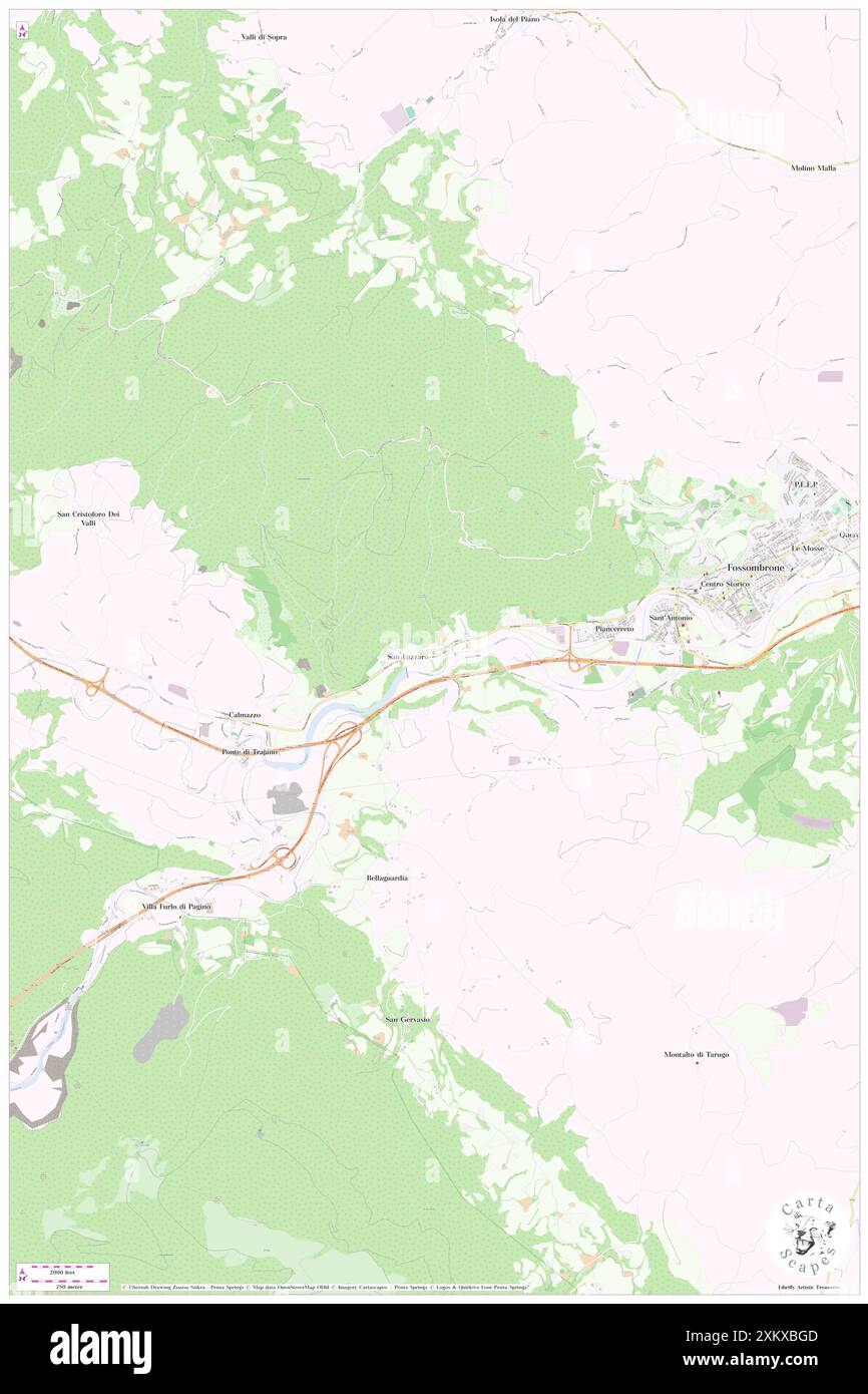 San Lazzaro, Provincia di Pesaro e Urbino, IT, Italien, die Marken, N 43 41' 0''', N 12 46' 28''', Karte, Cartascapes Map, veröffentlicht 2024. Erkunden Sie Cartascapes, eine Karte, die die vielfältigen Landschaften, Kulturen und Ökosysteme der Erde enthüllt. Reisen Sie durch Zeit und Raum und entdecken Sie die Verflechtungen der Vergangenheit, Gegenwart und Zukunft unseres Planeten. Stockfoto