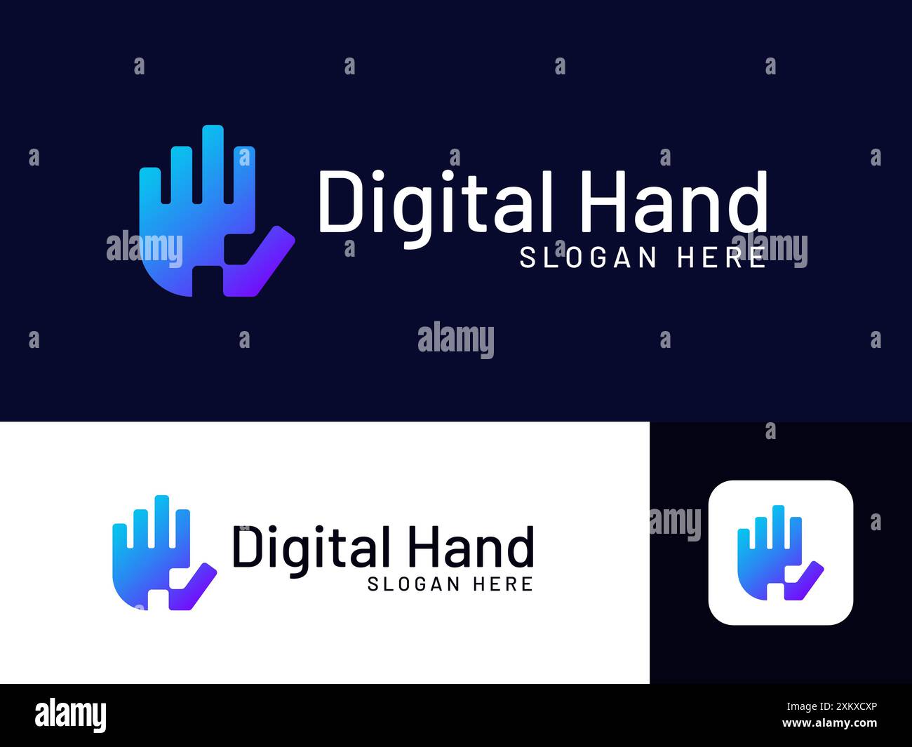 Digital Hand Logo Stock Vektor