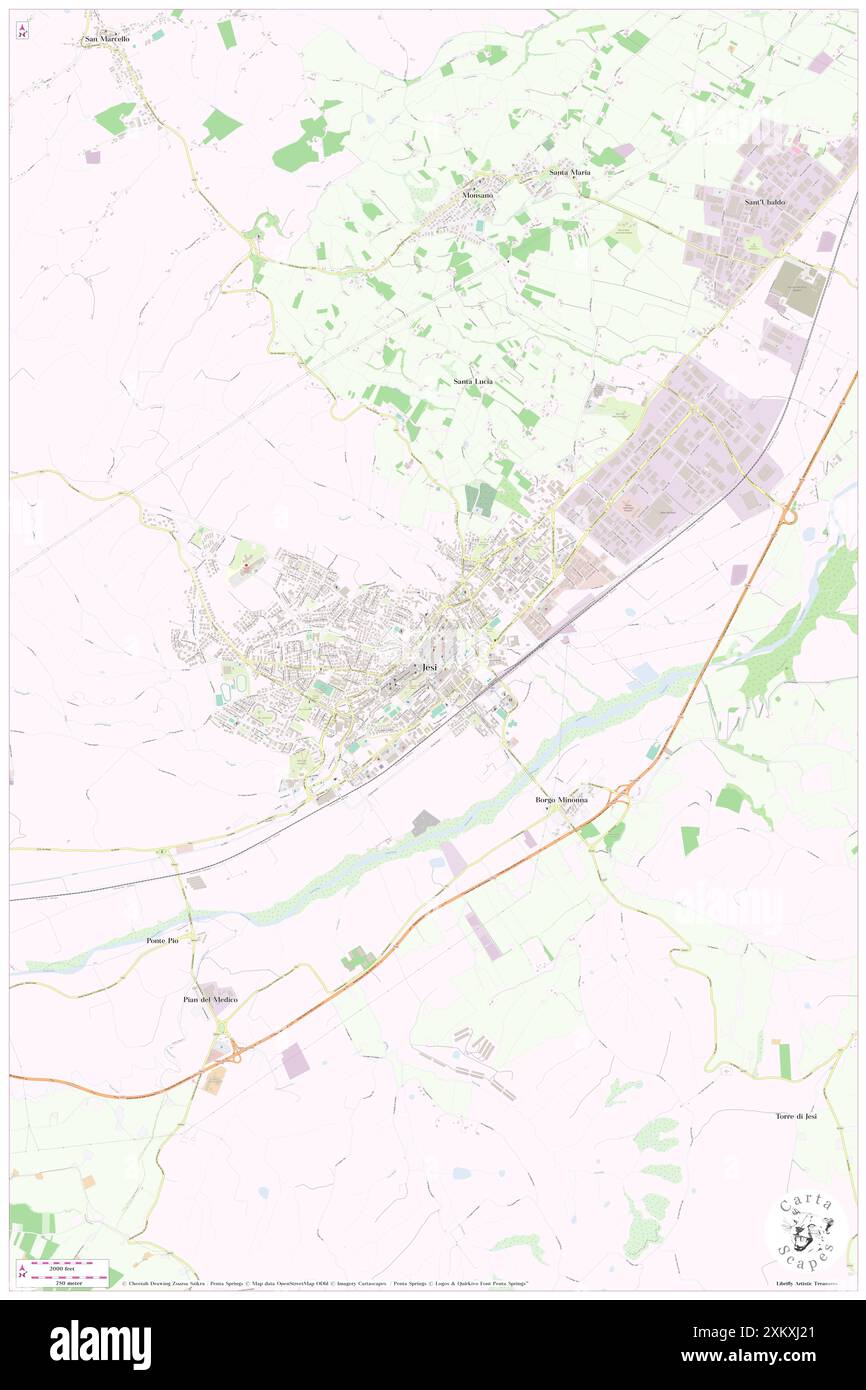 Piazza Angelo Colocci, Provincia di Ancona, IT, Italien, die Marken, n 43 31' 24'', N 13 14' 41'', Karte, Cartascapes Map, veröffentlicht 2024. Erkunden Sie Cartascapes, eine Karte, die die vielfältigen Landschaften, Kulturen und Ökosysteme der Erde enthüllt. Reisen Sie durch Zeit und Raum und entdecken Sie die Verflechtungen der Vergangenheit, Gegenwart und Zukunft unseres Planeten. Stockfoto