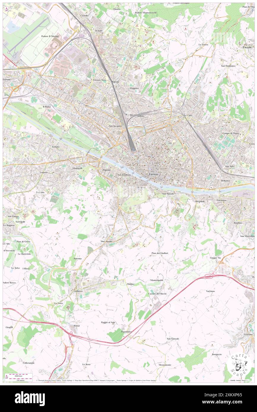 B&B Haus in Florenz, Provinz Florenz, IT, Italien, Toskana, n 43 45' 52''', N 11 14' 43''', Karte, Cartascapes Map, veröffentlicht 2024. Erkunden Sie Cartascapes, eine Karte, die die vielfältigen Landschaften, Kulturen und Ökosysteme der Erde enthüllt. Reisen Sie durch Zeit und Raum und entdecken Sie die Verflechtungen der Vergangenheit, Gegenwart und Zukunft unseres Planeten. Stockfoto