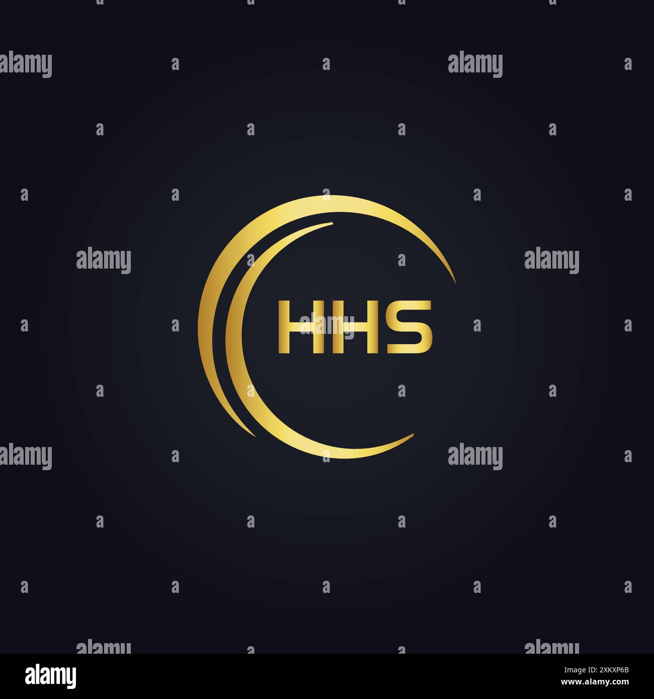 HHS-Logo. H H S DESIGN. Weißer HHS-Buchstabe. HHS, H H S Letter Logo-Design. H H S Letter Logodesign in GOLD, GOLDENES LOGO, DREI, Stil. Letter-Logo-Set Stock Vektor