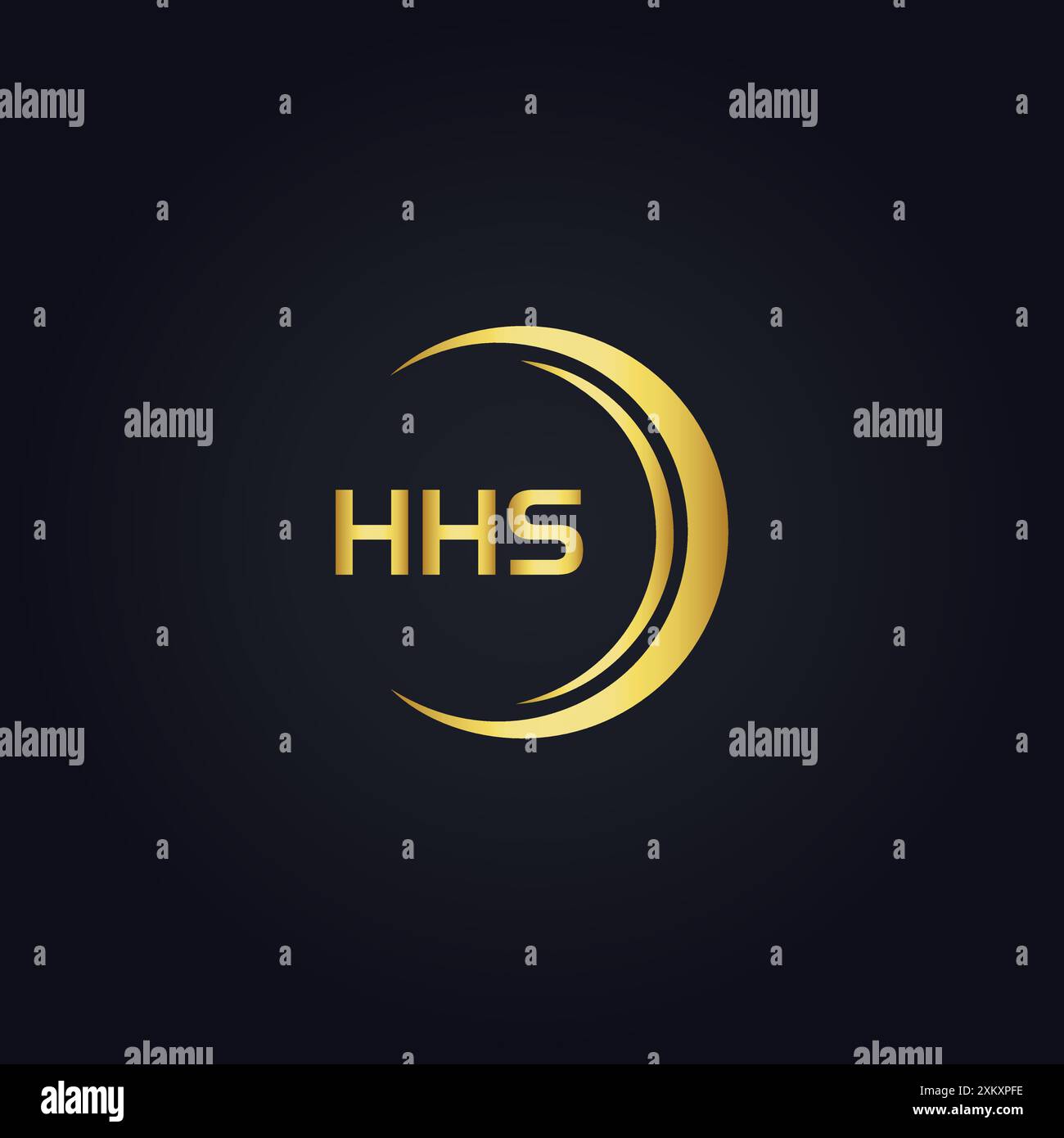 HHS-Logo. H H S DESIGN. Weißer HHS-Buchstabe. HHS, H H S Letter Logo-Design. H H S Letter Logodesign in GOLD, GOLDENES LOGO, DREI, Stil. Letter-Logo-Set Stock Vektor