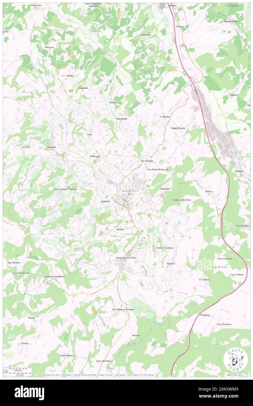 Tavarnelle Val di Pesa, Provinz Florenz, IT, Italien, Toskana, n 43 33' 42'', N 11 10' 17'', Karte, Cartascapes Map, veröffentlicht 2024. Erkunden Sie Cartascapes, eine Karte, die die vielfältigen Landschaften, Kulturen und Ökosysteme der Erde enthüllt. Reisen Sie durch Zeit und Raum und entdecken Sie die Verflechtungen der Vergangenheit, Gegenwart und Zukunft unseres Planeten. Stockfoto