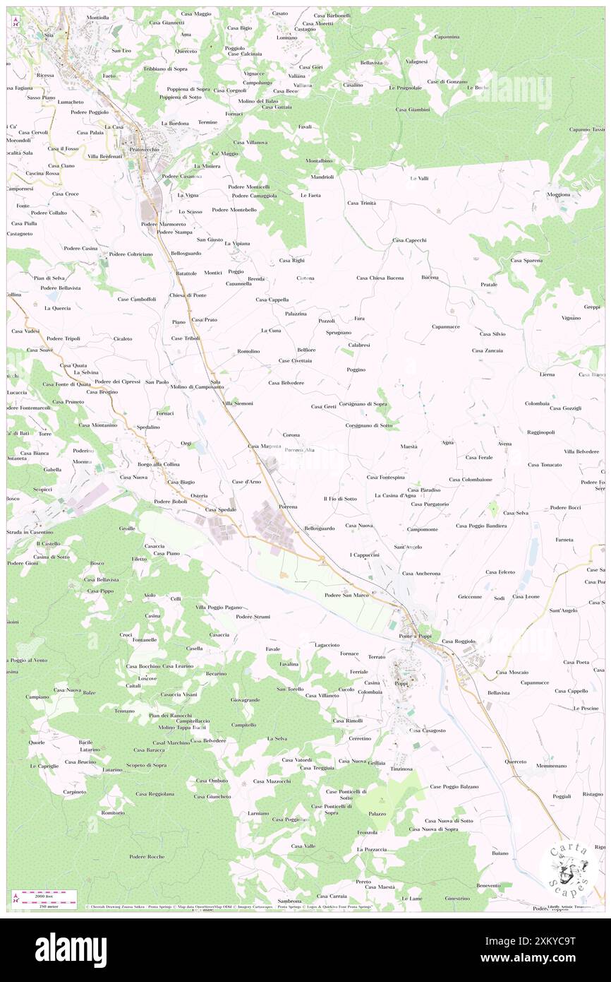 Stazione Porrena-Strada, Provinz Arezzo, IT, Italien, Toskana, n 43 45' 0'', N 11 45' 0'', Karte, Cartascapes Map, veröffentlicht 2024. Erkunden Sie Cartascapes, eine Karte, die die vielfältigen Landschaften, Kulturen und Ökosysteme der Erde enthüllt. Reisen Sie durch Zeit und Raum und entdecken Sie die Verflechtungen der Vergangenheit, Gegenwart und Zukunft unseres Planeten. Stockfoto