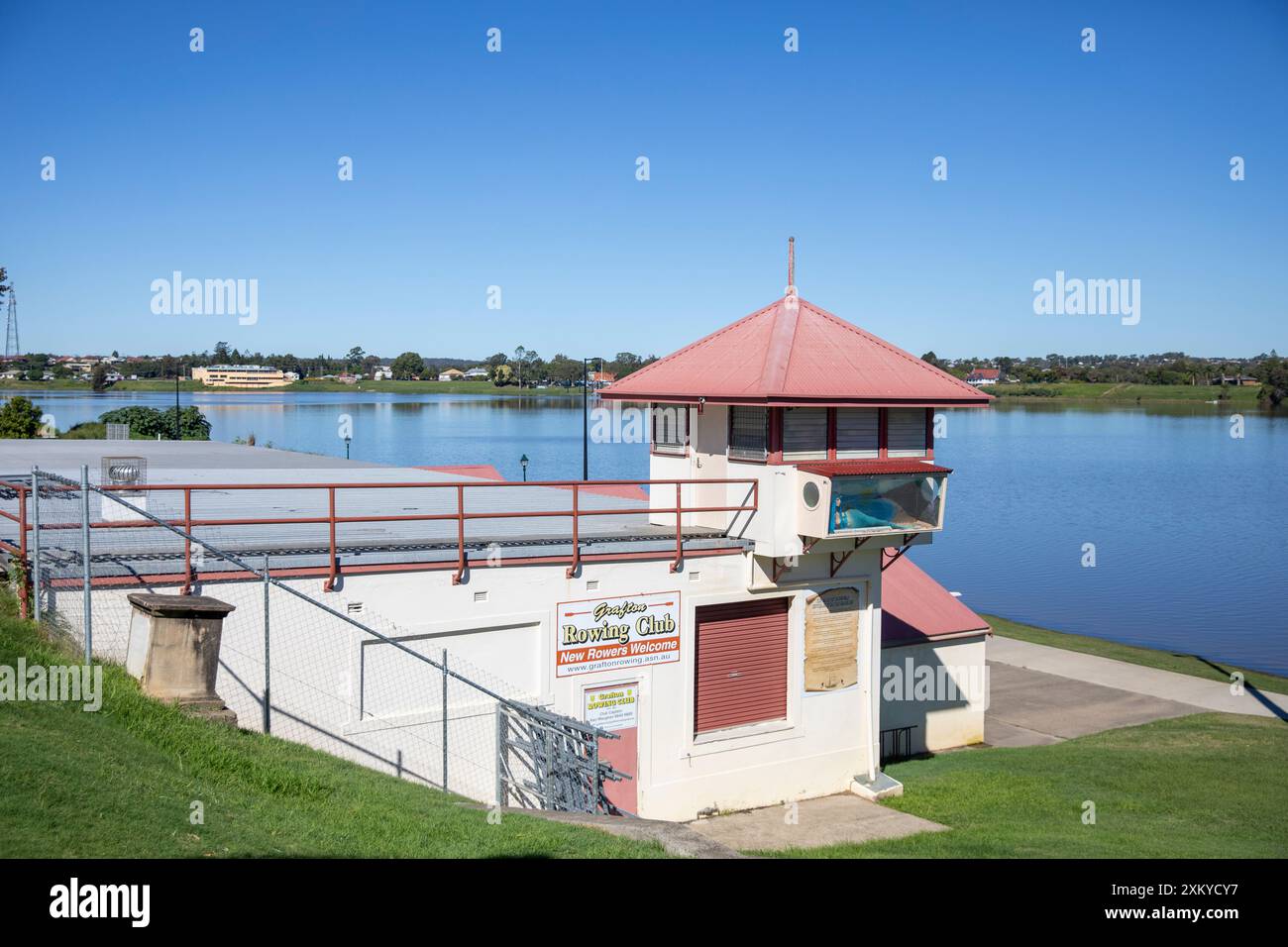 Grafton Rowing Club am Clarence River, der durch Grafton, New South Wales, Australien fließt Stockfoto