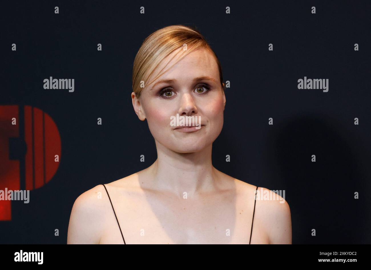 New York, Usa. Juli 2024. Alison Pill kommt am Mittwoch, den 24. Juli 2024, auf dem roten Teppich zur „Trap“-Weltpremiere in der Alice Tully Hall in New York City. Foto: John Angelillo/UPI Credit: UPI/Alamy Live News Stockfoto