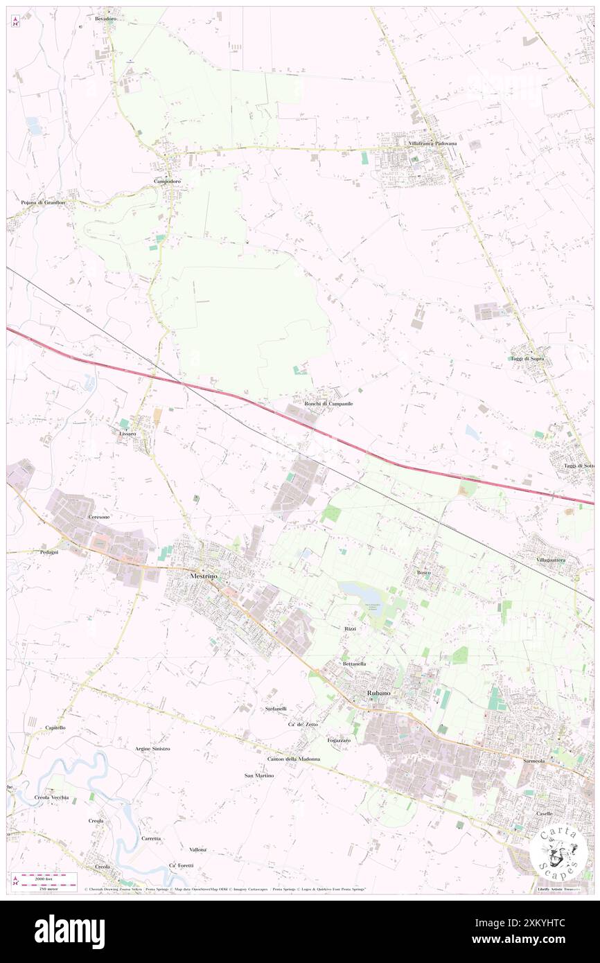 Ronchi di Campanile, Provincia di Padova, IT, Italien, Veneto, n 45 27' 28'', N 11 46' 29'', Karte, Cartascapes Map, veröffentlicht 2024. Erkunden Sie Cartascapes, eine Karte, die die vielfältigen Landschaften, Kulturen und Ökosysteme der Erde enthüllt. Reisen Sie durch Zeit und Raum und entdecken Sie die Verflechtungen der Vergangenheit, Gegenwart und Zukunft unseres Planeten. Stockfoto