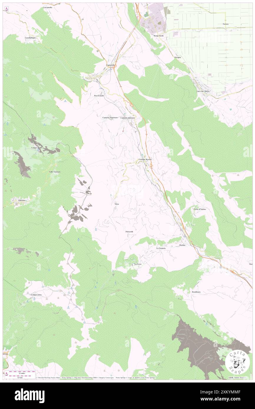 Civitella Roveto, Provincia dell' Aquila, IT, Italien, Abruzzen, n 41 54' 57''', N 13 25' 36''', Karte, Cartascapes Map, veröffentlicht 2024. Erkunden Sie Cartascapes, eine Karte, die die vielfältigen Landschaften, Kulturen und Ökosysteme der Erde enthüllt. Reisen Sie durch Zeit und Raum und entdecken Sie die Verflechtungen der Vergangenheit, Gegenwart und Zukunft unseres Planeten. Stockfoto