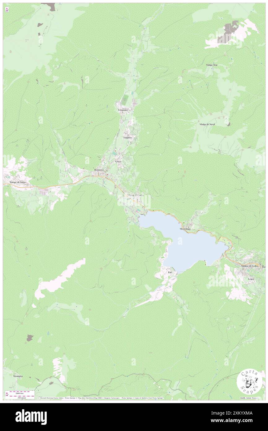 Pieve di Ledro, Provincia autonoma di Trient, IT, Italien, Trentino-Südtirol, N 45 53' 18'', N 10 43' 52'', Karte, Karte, Karte von Cartascapes Map, veröffentlicht 2024. Erkunden Sie Cartascapes, eine Karte, die die vielfältigen Landschaften, Kulturen und Ökosysteme der Erde enthüllt. Reisen Sie durch Zeit und Raum und entdecken Sie die Verflechtungen der Vergangenheit, Gegenwart und Zukunft unseres Planeten. Stockfoto