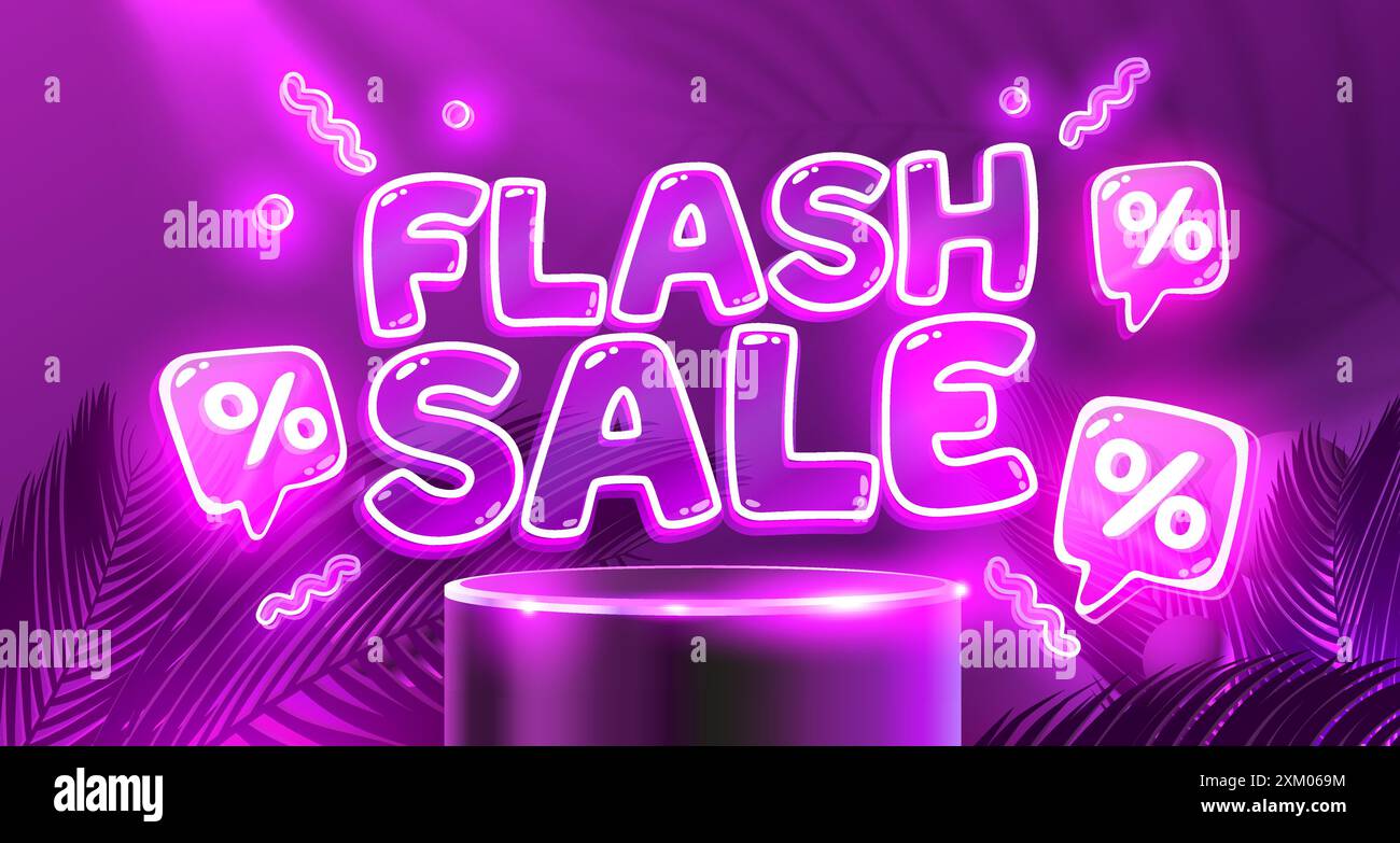 Flash Sale Event, großes Angebot, Plakatschild. Vektor Stock Vektor