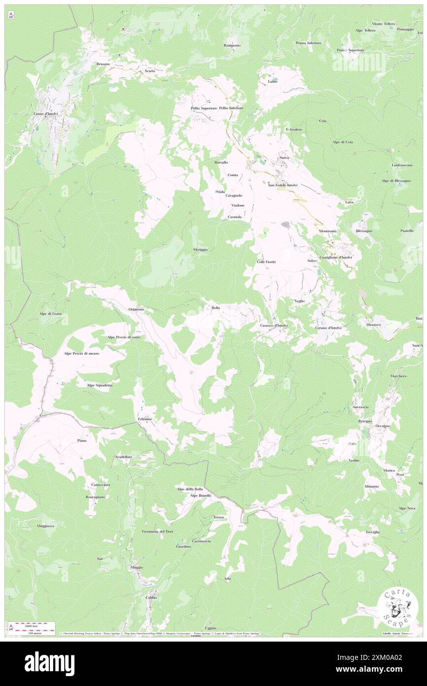 Centro Valle Intelvi, Provincia di Como, IT, Italien, Lombardei, n 45 56' 49'', N 9 3' 40'', Karte, Cartascapes Map, veröffentlicht 2024. Erkunden Sie Cartascapes, eine Karte, die die vielfältigen Landschaften, Kulturen und Ökosysteme der Erde enthüllt. Reisen Sie durch Zeit und Raum und entdecken Sie die Verflechtungen der Vergangenheit, Gegenwart und Zukunft unseres Planeten. Stockfoto