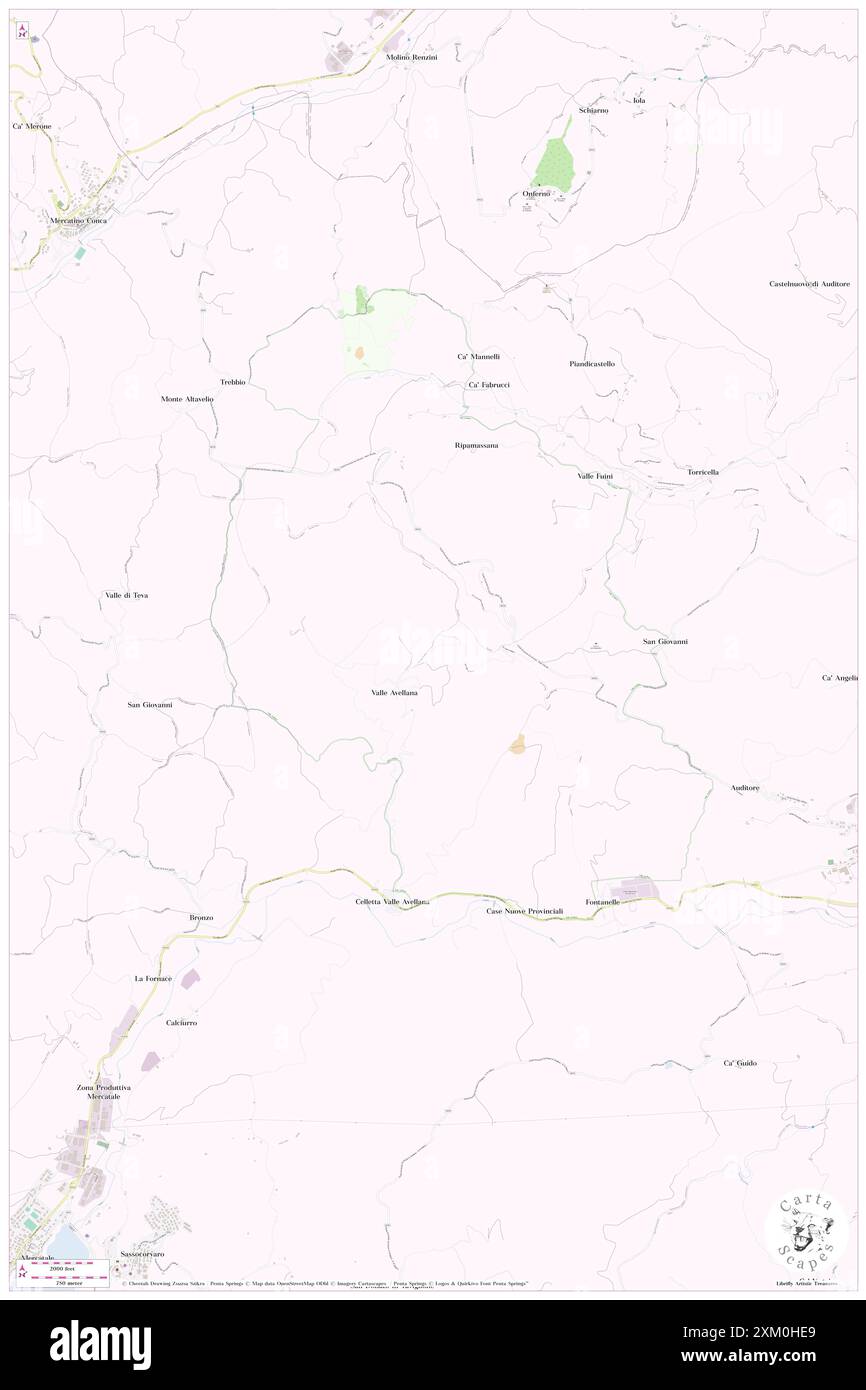 Monte San Giovanni, Provincia di Pesaro e Urbino, IT, Italien, die Marken, N 43 49' 59''', N 12 31' 59''', Karte, Karte von Cartascapes Map, veröffentlicht 2024. Erkunden Sie Cartascapes, eine Karte, die die vielfältigen Landschaften, Kulturen und Ökosysteme der Erde enthüllt. Reisen Sie durch Zeit und Raum und entdecken Sie die Verflechtungen der Vergangenheit, Gegenwart und Zukunft unseres Planeten. Stockfoto