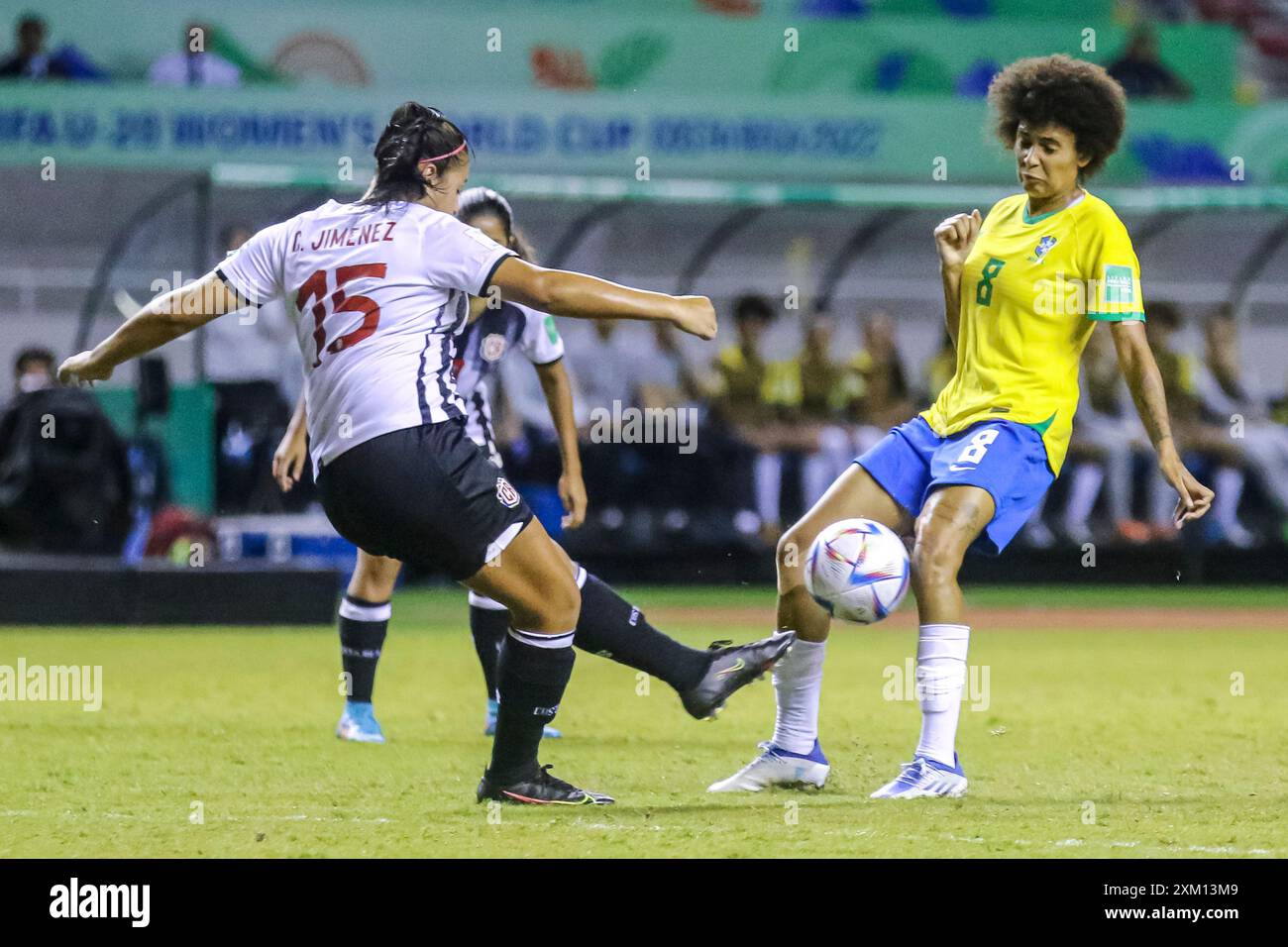 Celeste Jimenez aus Costa Rica und Yaya Ferreira aus Brasilien während des Spiels Costa Rica gegen Brasilien am 16. August 2019 bei der FIFA U-20-Frauen-Weltmeisterschaft Costa Rica Stockfoto