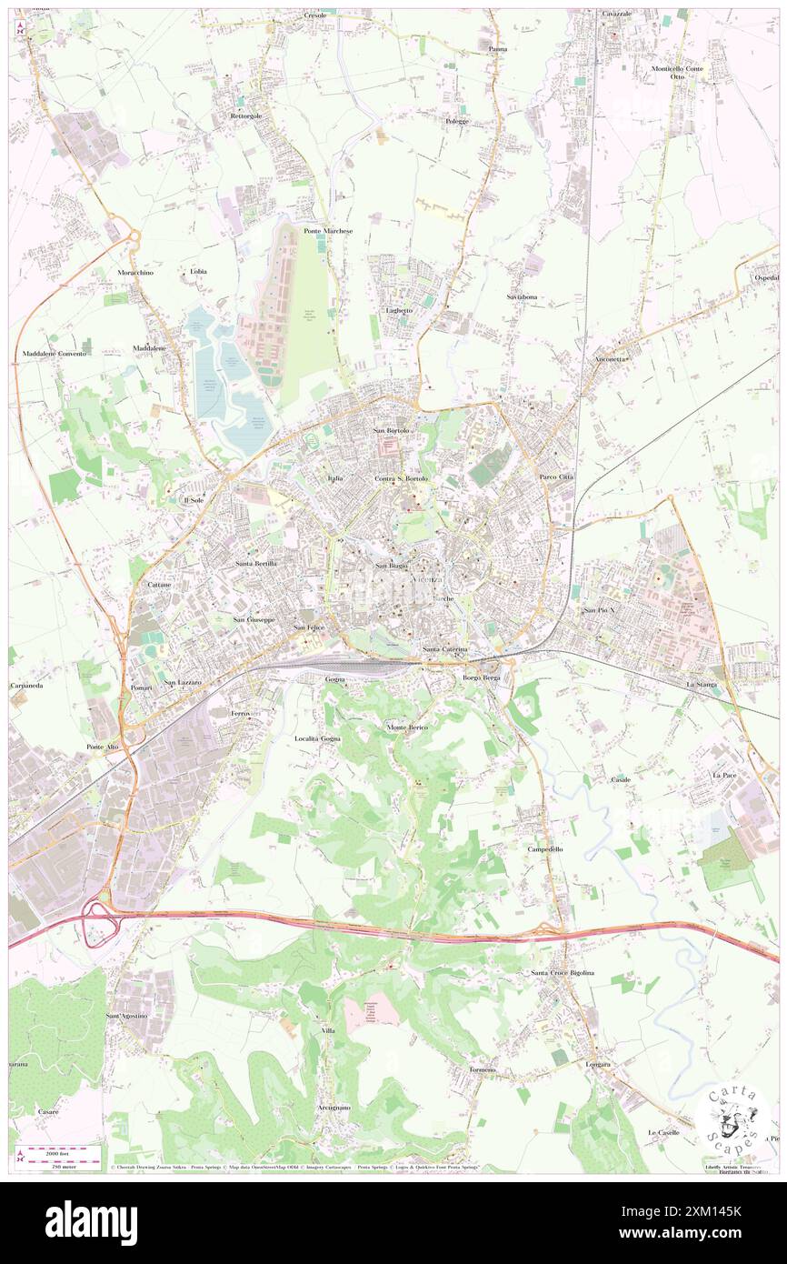 Palazzo Valmarana Braga, Provincia di Vicenza, IT, Italien, Veneto, n 45 32' 51''', N 11 32' 36''', Karte, Cartascapes Map, veröffentlicht 2024. Erkunden Sie Cartascapes, eine Karte, die die vielfältigen Landschaften, Kulturen und Ökosysteme der Erde enthüllt. Reisen Sie durch Zeit und Raum und entdecken Sie die Verflechtungen der Vergangenheit, Gegenwart und Zukunft unseres Planeten. Stockfoto