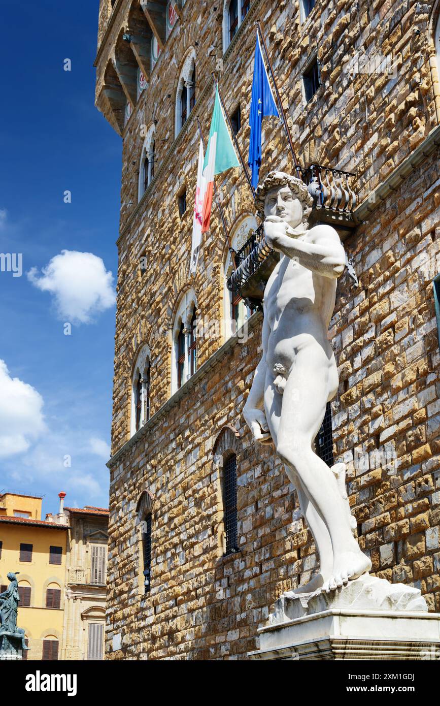 Nachbildung der Originalstatue von David, Florenz Stockfoto