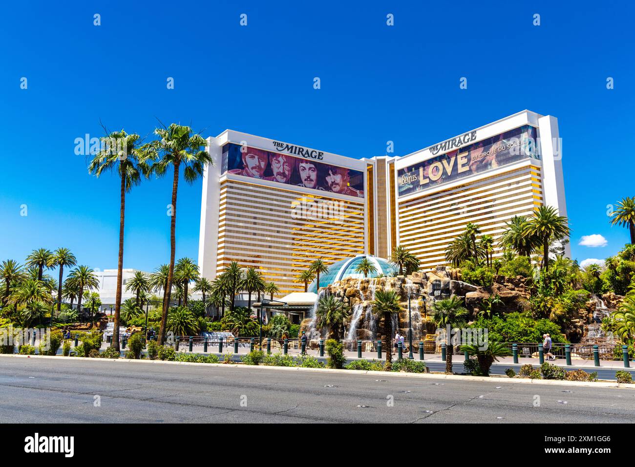 Außenansicht des Mirage Casino Resort on the Strip, Las Vegas, Nevada, USA Stockfoto