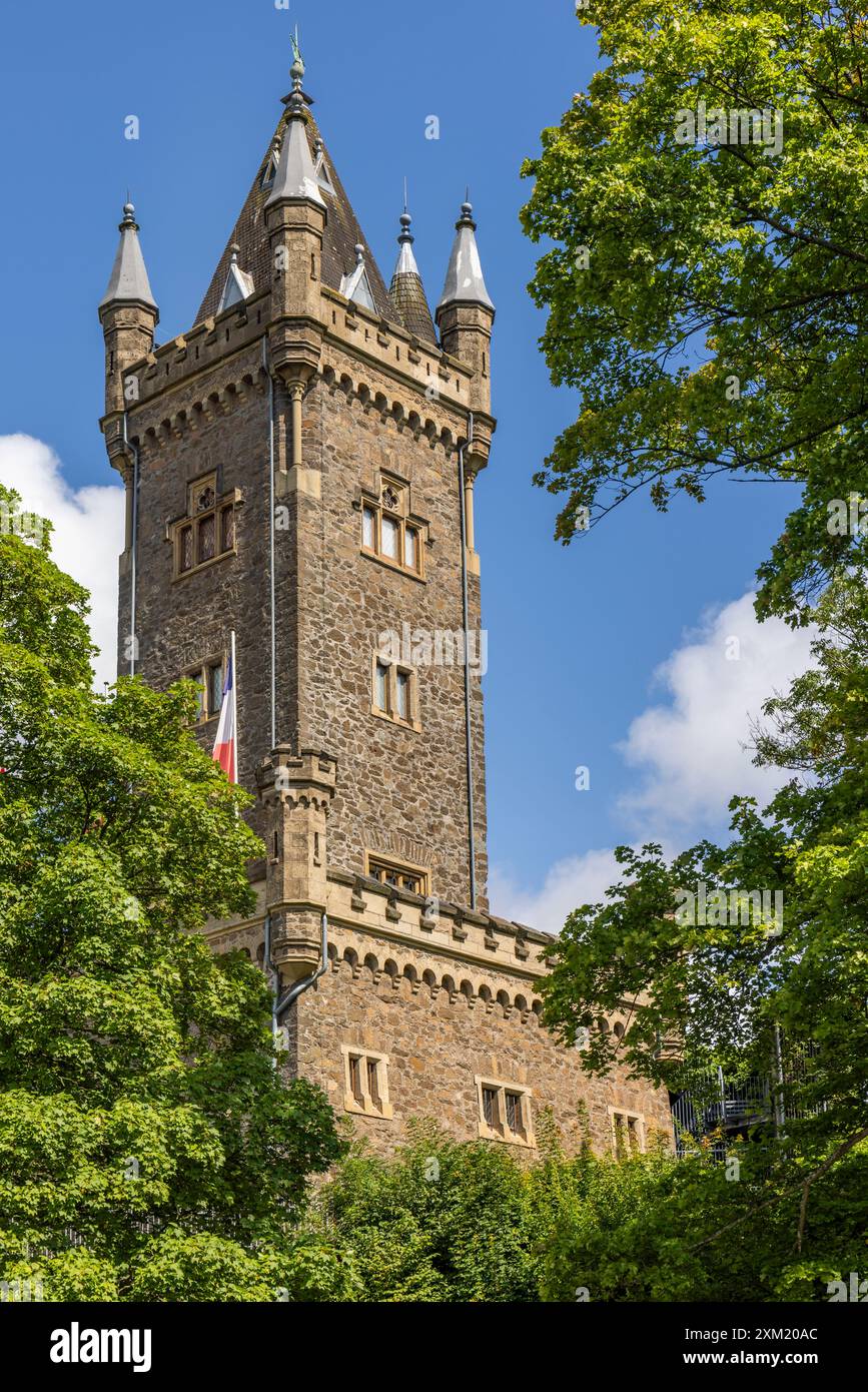 Der Wilhelmsturm, benannt nach Prinz Wilhelm I. von Orange, ist das heutige Wahrzeichen der Stadt Dillenburg, Hessen, Deutschland, Europa Stockfoto