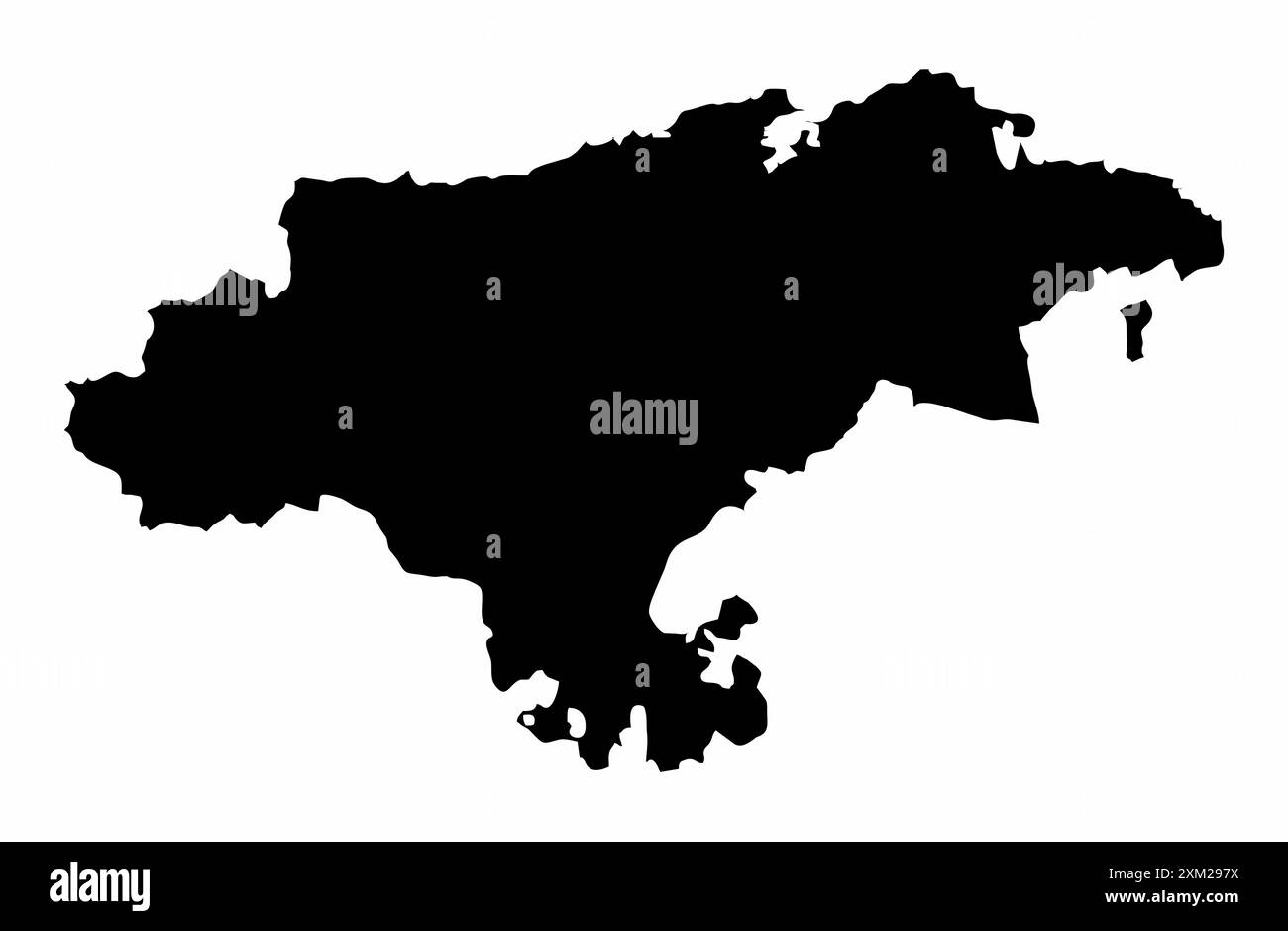 Kantabrien Silhouettenkarte isoliert auf weißem Hintergrund, Spanien Stock Vektor