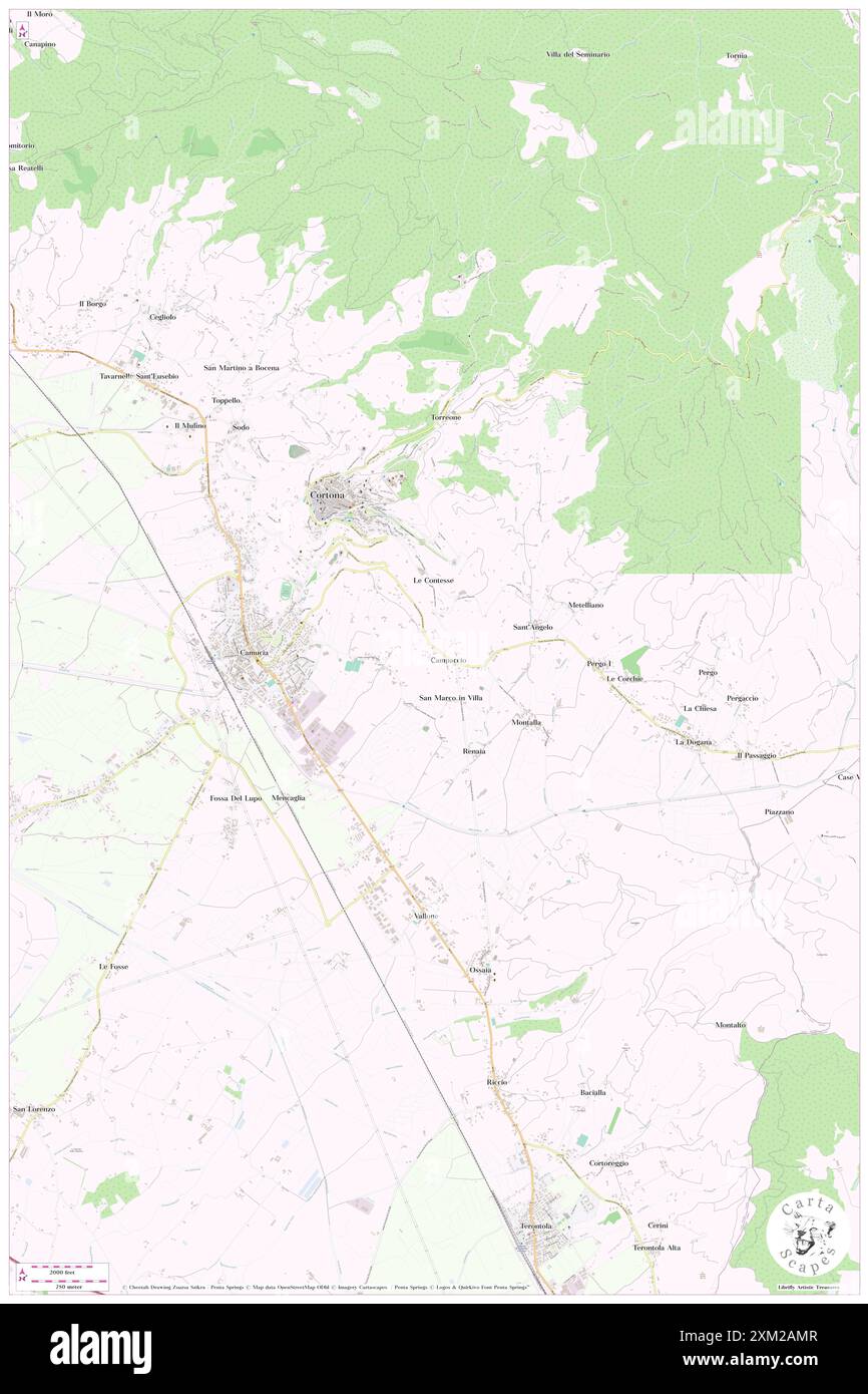 HOTEL VILLA AUREA ANTISTRESS WELLNESS CENTER, Provinz Arezzo, IT, Italien, Toskana, n 43 15' 42''', N 11 59' 51''', Karte, Cartascapes Map, veröffentlicht 2024. Erkunden Sie Cartascapes, eine Karte, die die vielfältigen Landschaften, Kulturen und Ökosysteme der Erde enthüllt. Reisen Sie durch Zeit und Raum und entdecken Sie die Verflechtungen der Vergangenheit, Gegenwart und Zukunft unseres Planeten. Stockfoto