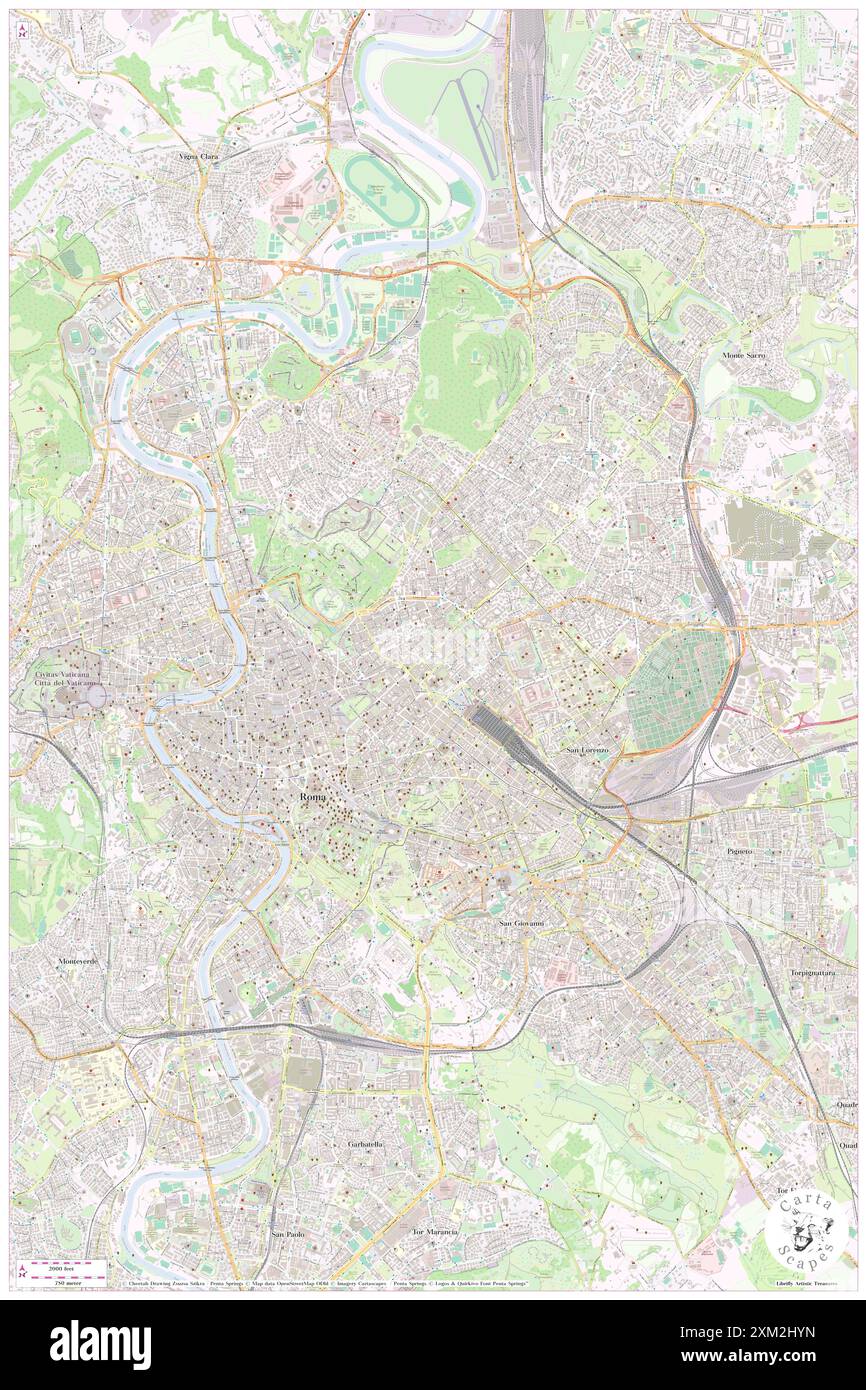 Roma, Basilika S. Cyriaci (ungefähre Lage der ehemaligen Kirche), Città metropolitana di Roma Capitale, IT, Italien, Latium, N 41 54' 22'', N 12 29' 50''', Karte, Cartascapes Map, veröffentlicht 2024. Erkunden Sie Cartascapes, eine Karte, die die vielfältigen Landschaften, Kulturen und Ökosysteme der Erde enthüllt. Reisen Sie durch Zeit und Raum und entdecken Sie die Verflechtungen der Vergangenheit, Gegenwart und Zukunft unseres Planeten. Stockfoto