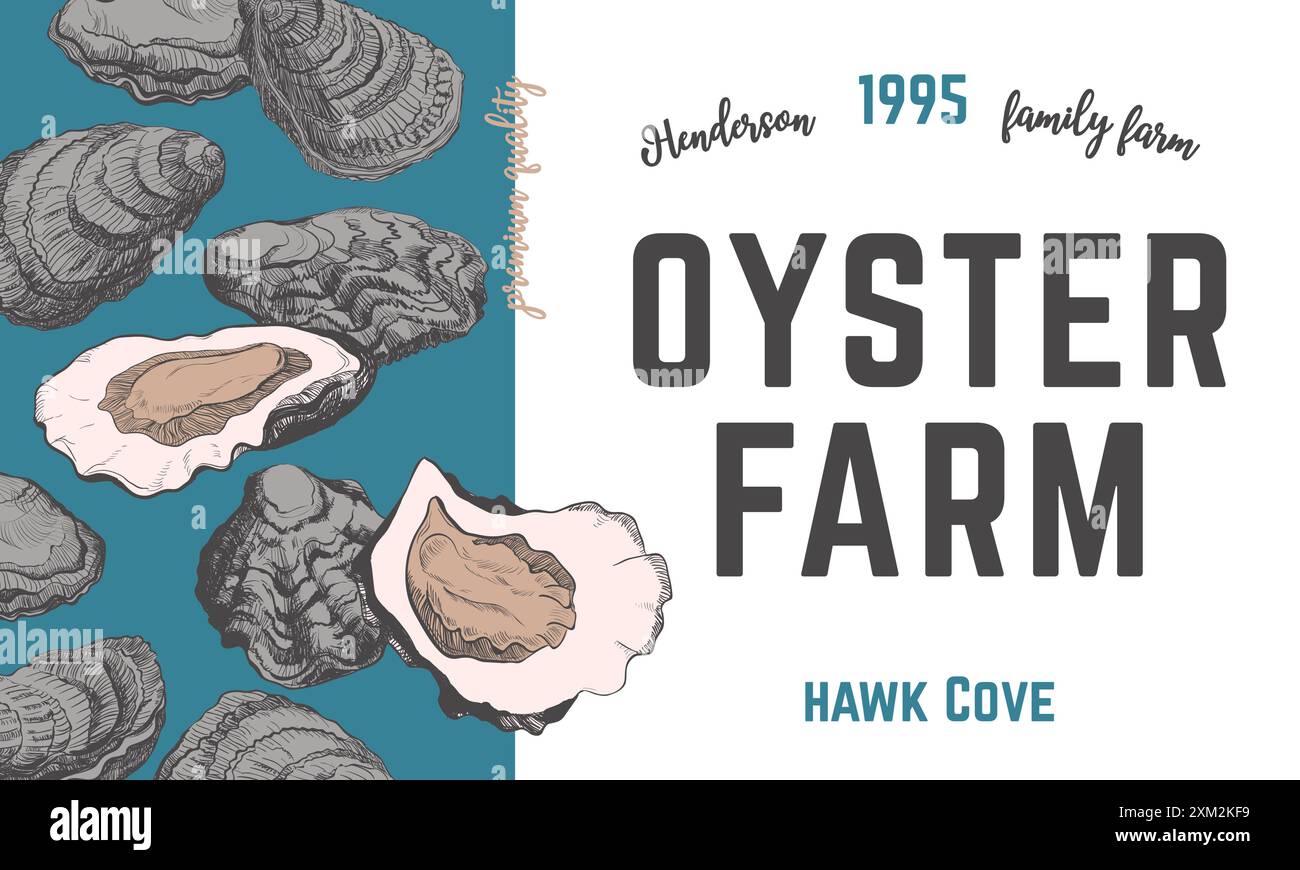 Illustration des Oyster-Skizzenvektors. Nutztier. Grafisches Element für gastronomische Tour, Reise, Menü, Logo. Stock Vektor