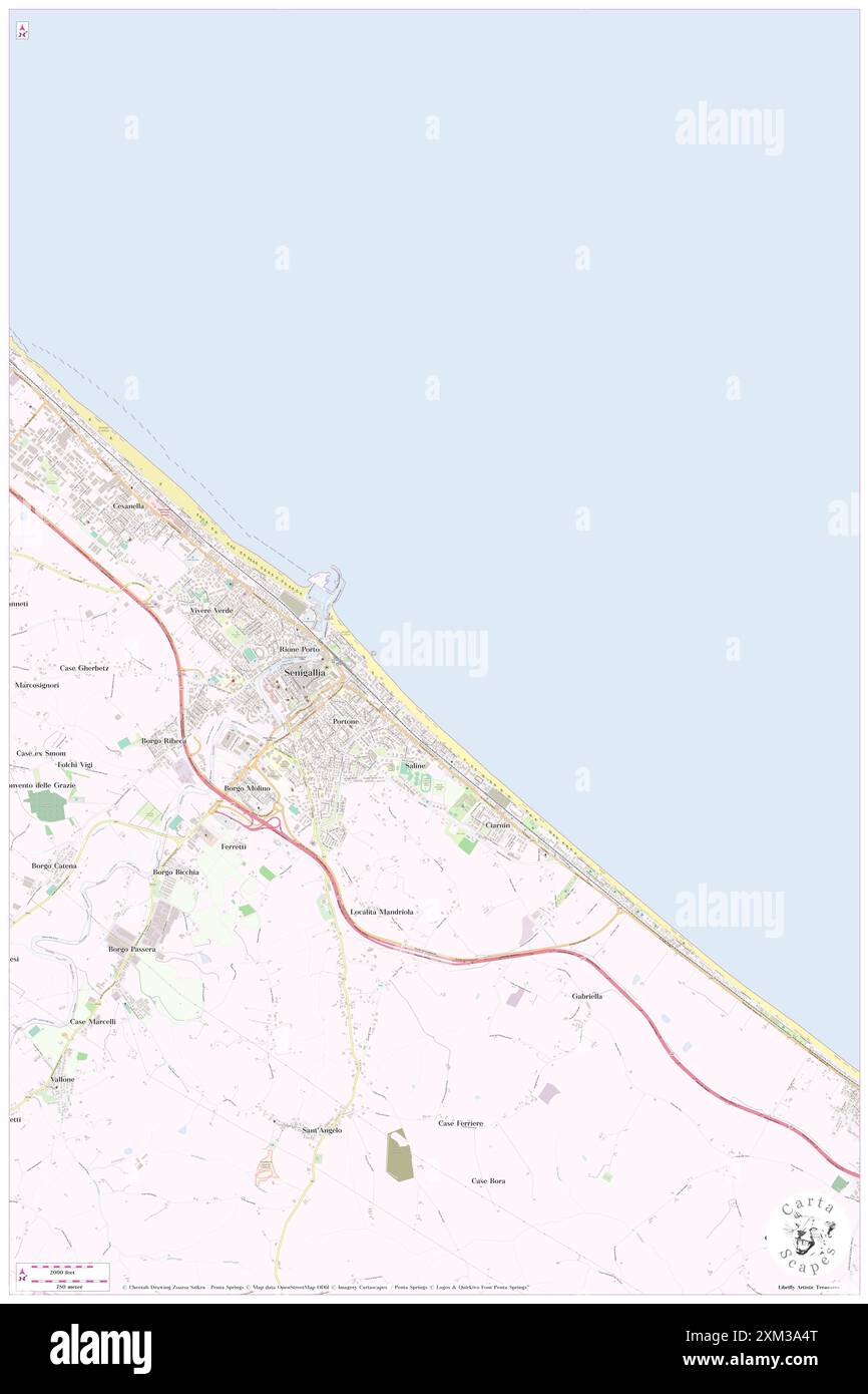 Fiume Misa, , IT, Italien, n 43 43' 0'', N 13' 59'', Karte, Cartascapes Map, veröffentlicht 2024. Erkunden Sie Cartascapes, eine Karte, die die vielfältigen Landschaften, Kulturen und Ökosysteme der Erde enthüllt. Reisen Sie durch Zeit und Raum und entdecken Sie die Verflechtungen der Vergangenheit, Gegenwart und Zukunft unseres Planeten. Stockfoto