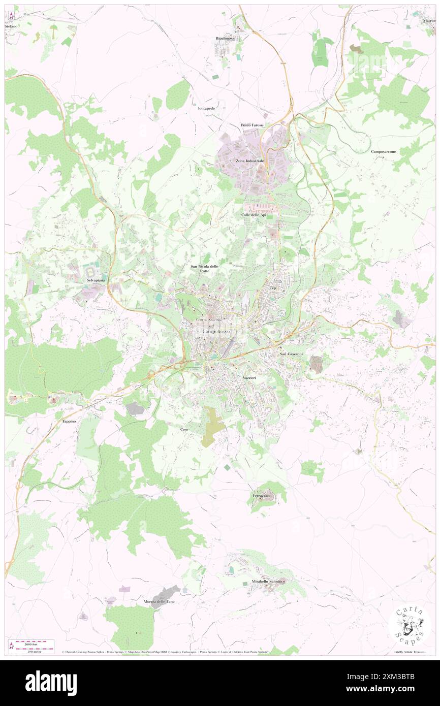 Mario Pagano nationale Internatsschule Gärten, Provincia di Campobasso, IT, Italien, Molise, n 41 33' 35''', N 14 39' 40''', Karte, Cartascapes Map, veröffentlicht 2024. Erkunden Sie Cartascapes, eine Karte, die die vielfältigen Landschaften, Kulturen und Ökosysteme der Erde enthüllt. Reisen Sie durch Zeit und Raum und entdecken Sie die Verflechtungen der Vergangenheit, Gegenwart und Zukunft unseres Planeten. Stockfoto