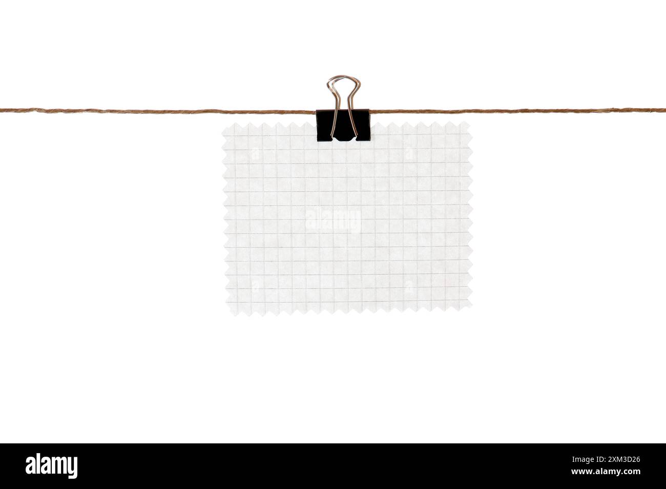 Preisschild an wäscheleine mit Papier klemme Stockfoto