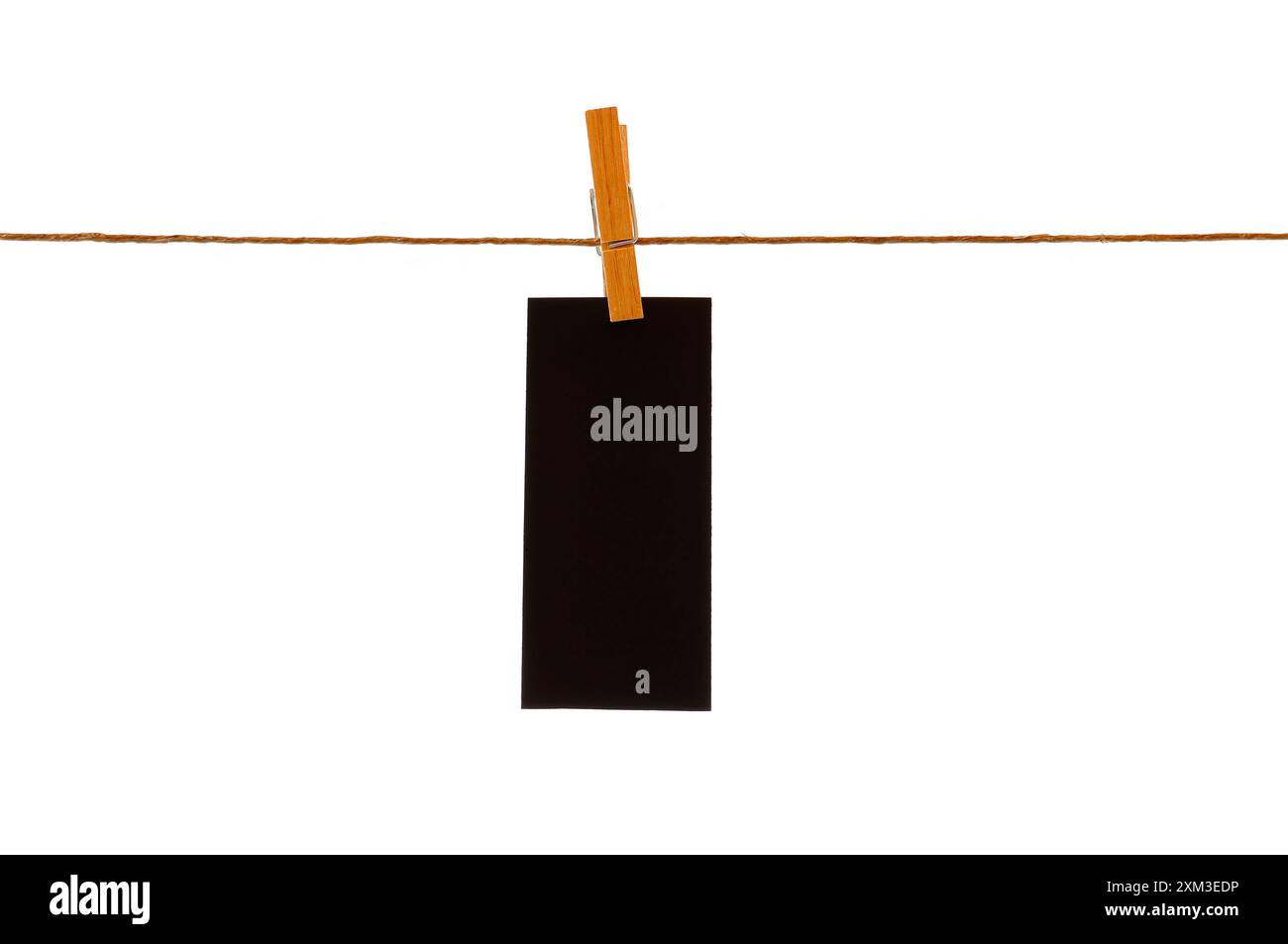 Preis tafel, Preisschild an wäscheleine schwarz, mit wäscheklammer Stockfoto
