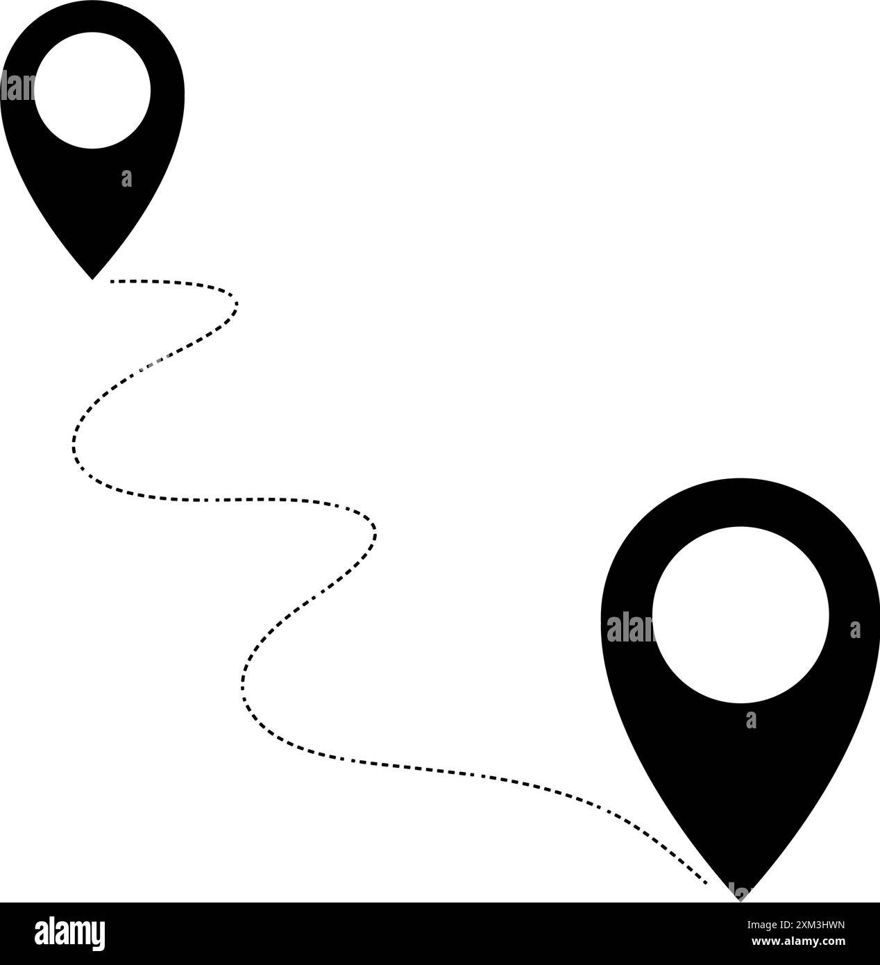 Symbol für die Verfolgung einzelner Routen. Vektorabbildung Stock Vektor