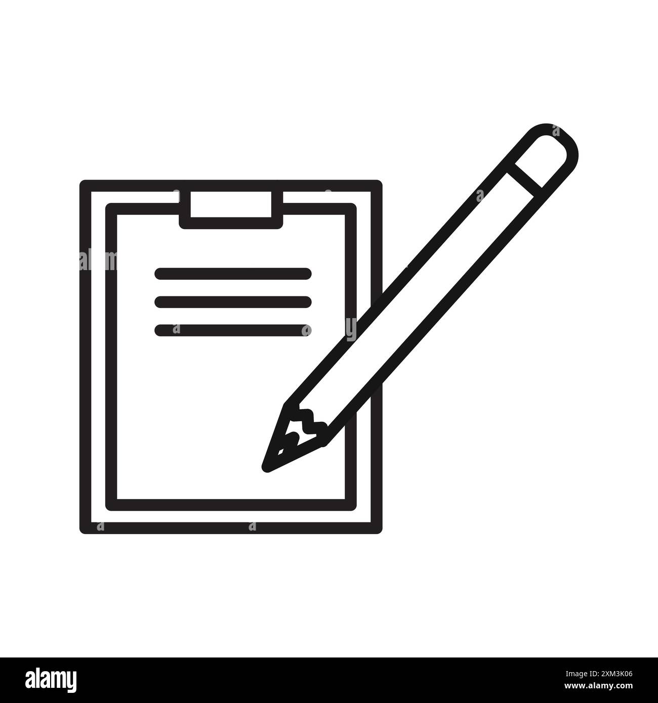 Dokument Petition Icon Schwarze Linie Art Vektor in schwarz-weiß Umriss Set Sammlung Zeichen Stock Vektor