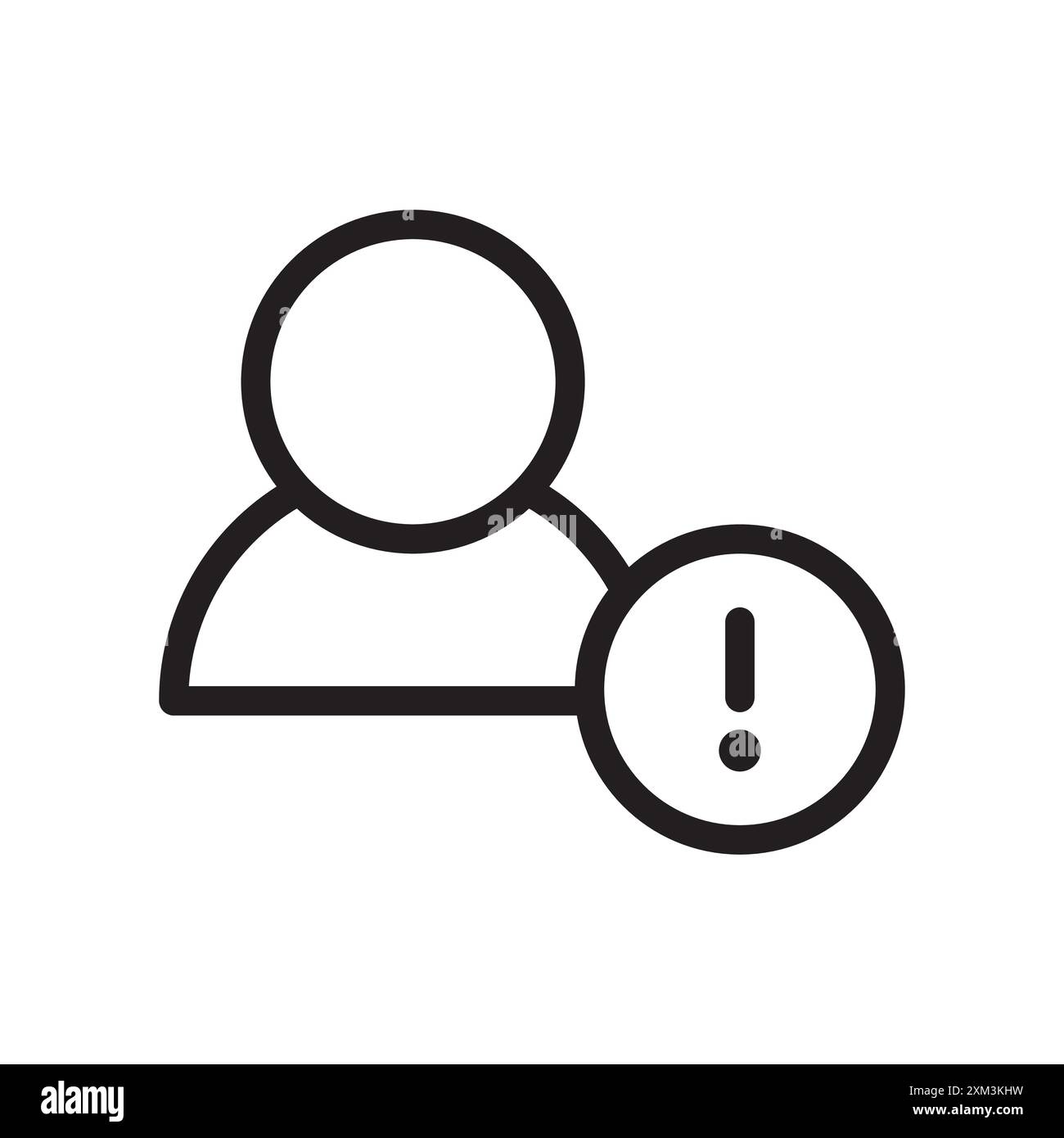 Falsches Konto Symbol Schwarzer Linie Art Vektor in schwarz-weiß Umriss Set Sammlung Zeichen Stock Vektor