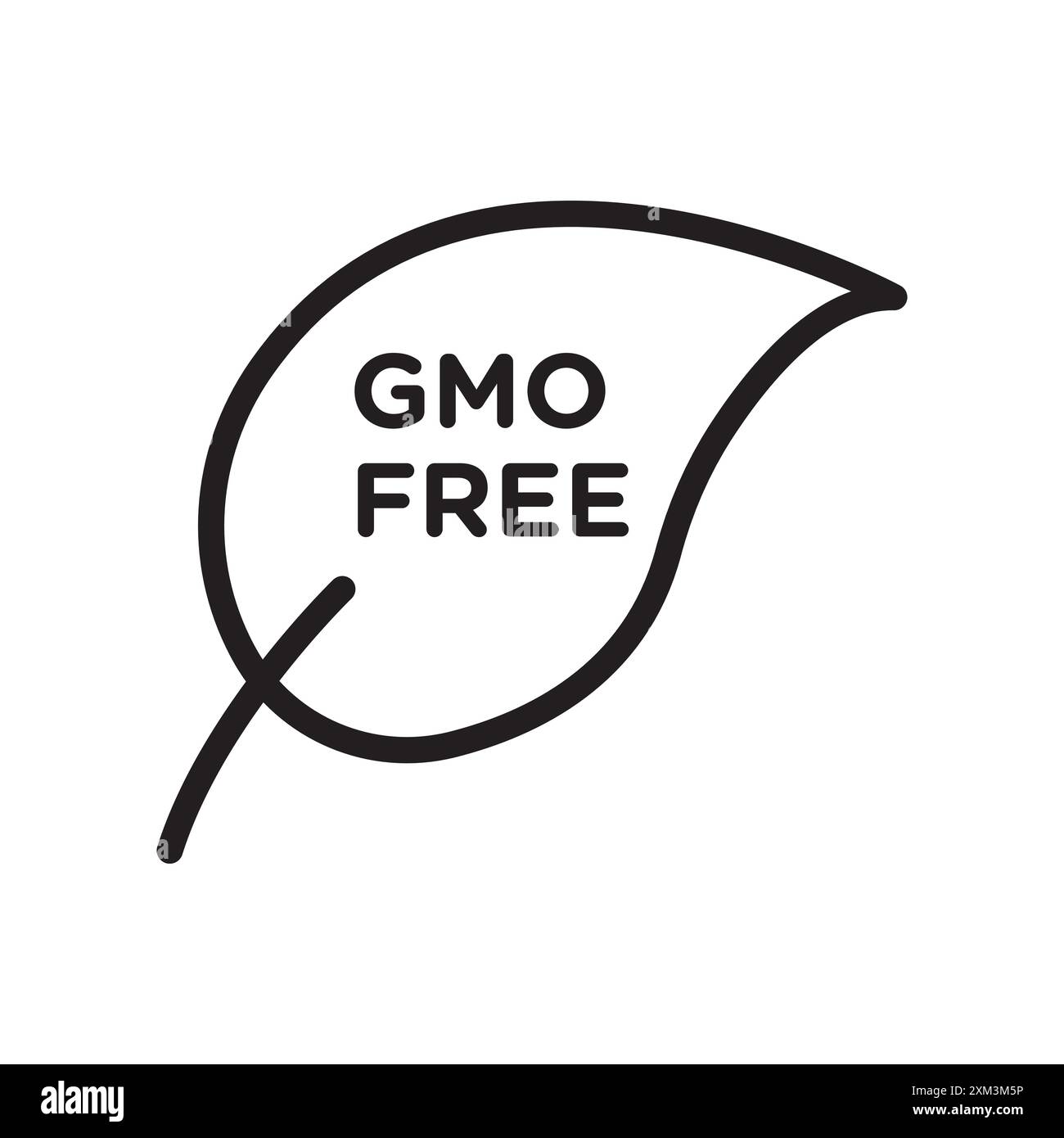 gmo Free Icon Black Line Art Vektor in schwarz-weiß Umrisse Set Collection Schild Stock Vektor