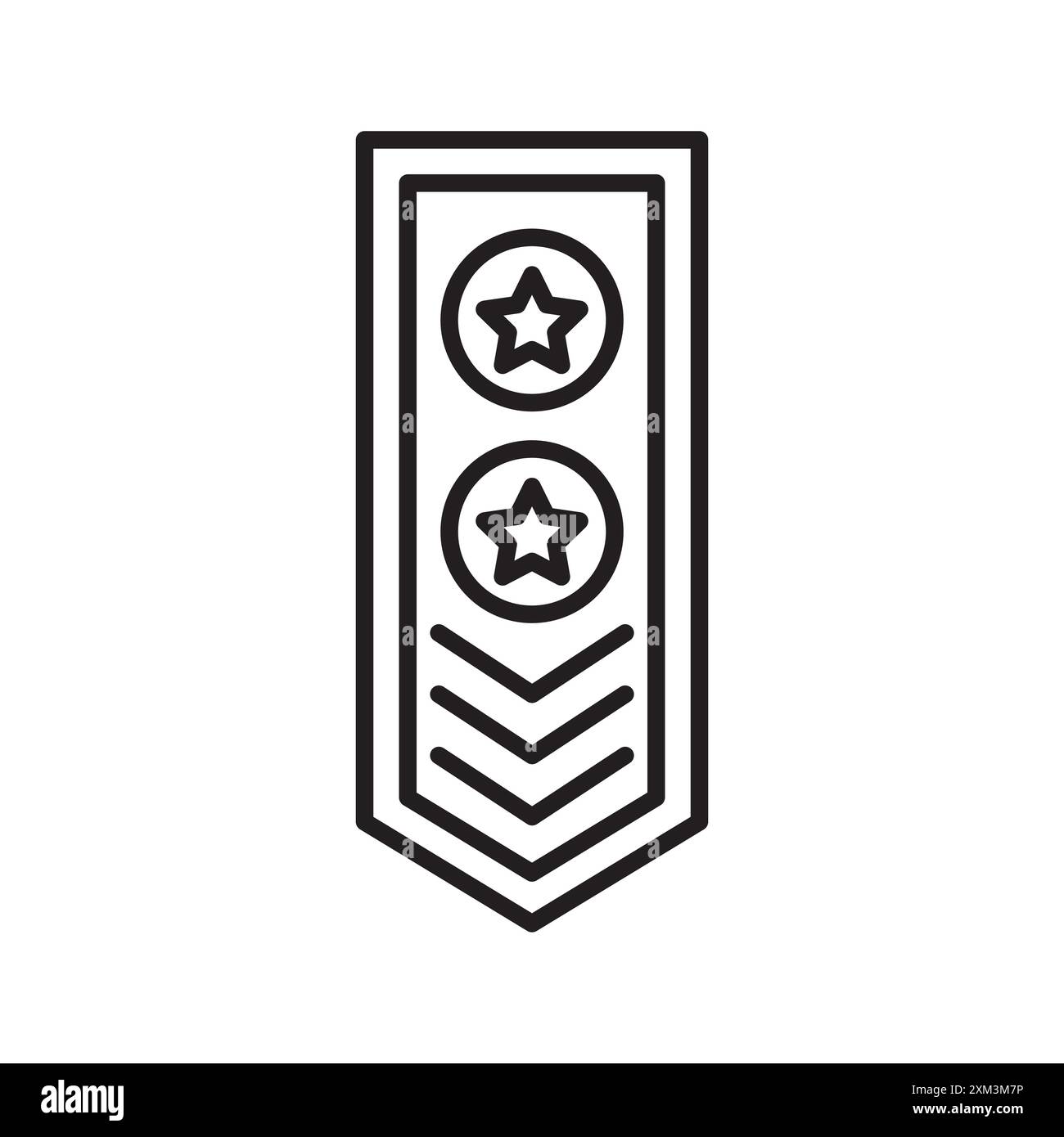 Military Rank Icon Black Line Art Vektor in schwarz-weiß Umrisse Set Sammlung Zeichen Stock Vektor