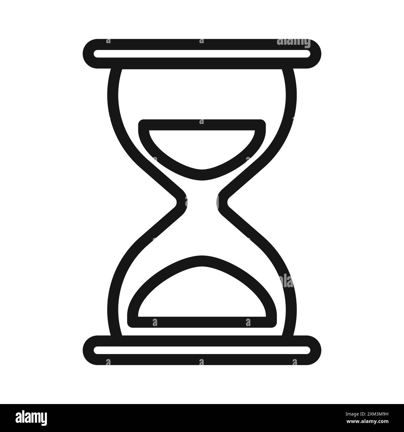 Sanduhr-Symbol Schwarzer Linie Kunstvektor in schwarz-weiß Umrisse Set Sammlung Zeichen Stock Vektor