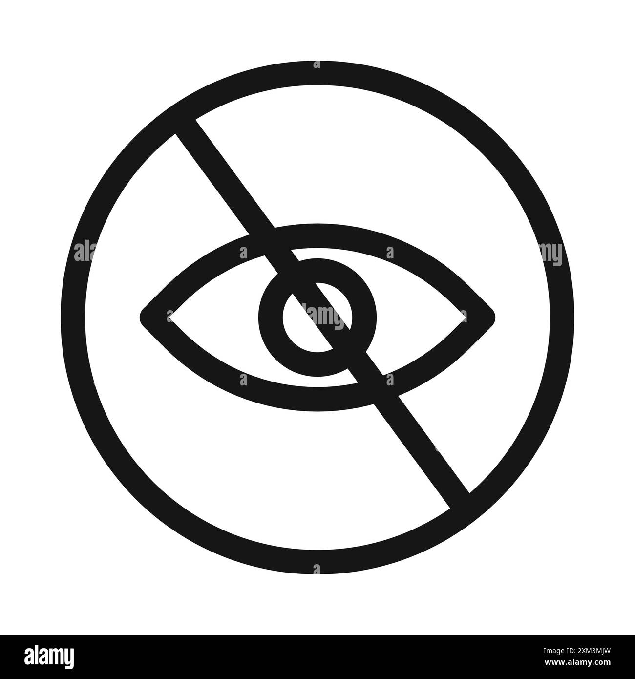 Symbol Black Line Art Vektor in schwarz-weiß Umrissset Collection Schild ausblenden Stock Vektor