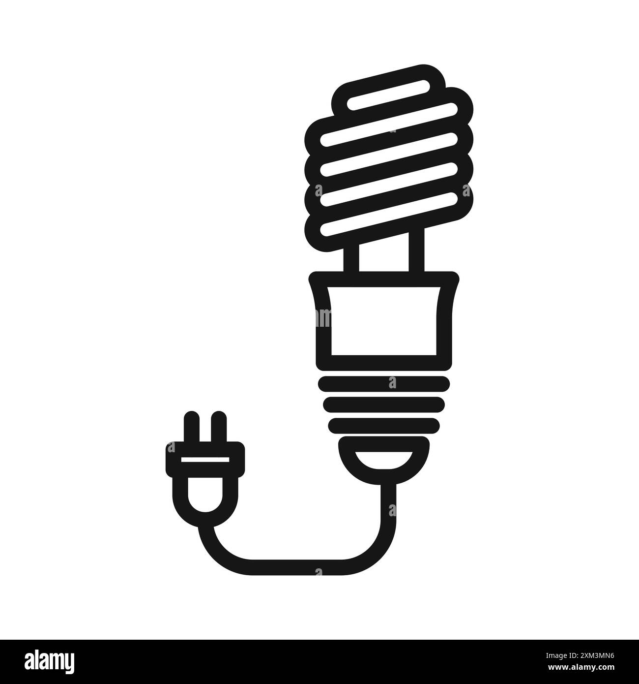 LED-Glühlampe Symbol Schwarze Linie Art Vektor in schwarz-weiß Umrisse Set Sammlung Zeichen Stock Vektor